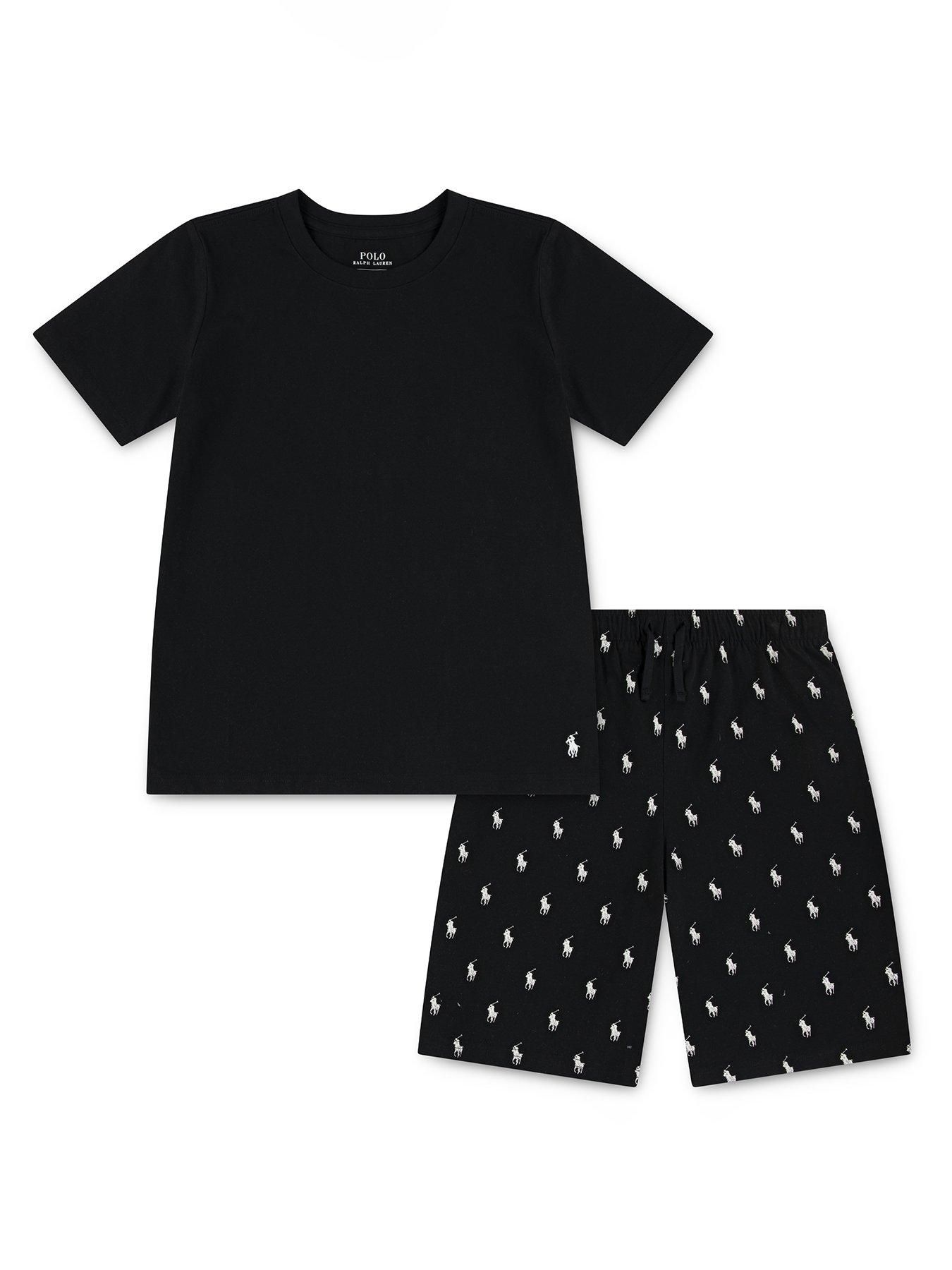 Polo Ralph Lauren Boys Short Sleeve T-Shirt And Shorts Pyjama Set - Black