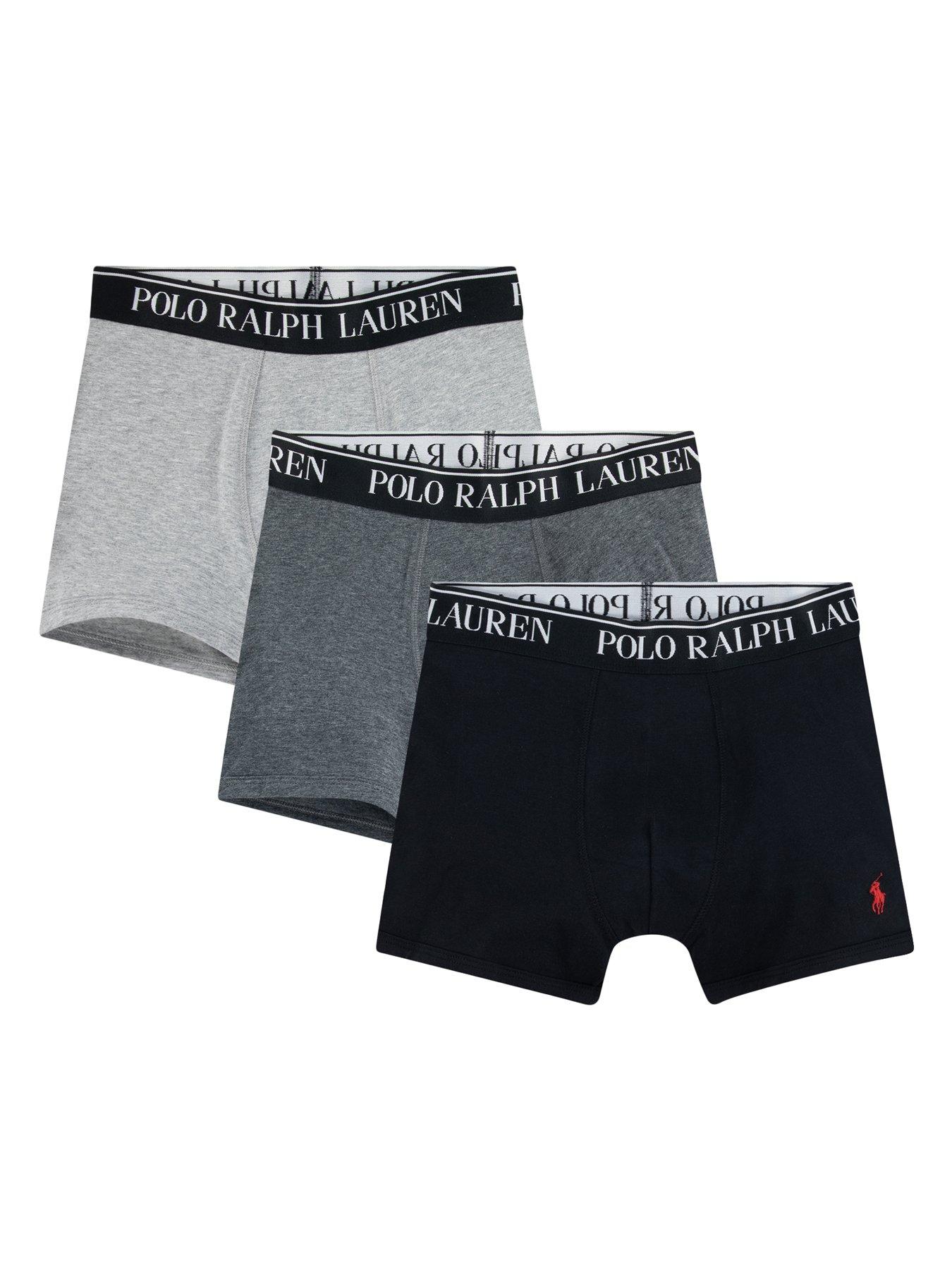 Polo Ralph Lauren Boys 3 Pack Cotton Stretch Logo Boxers - Greyscale