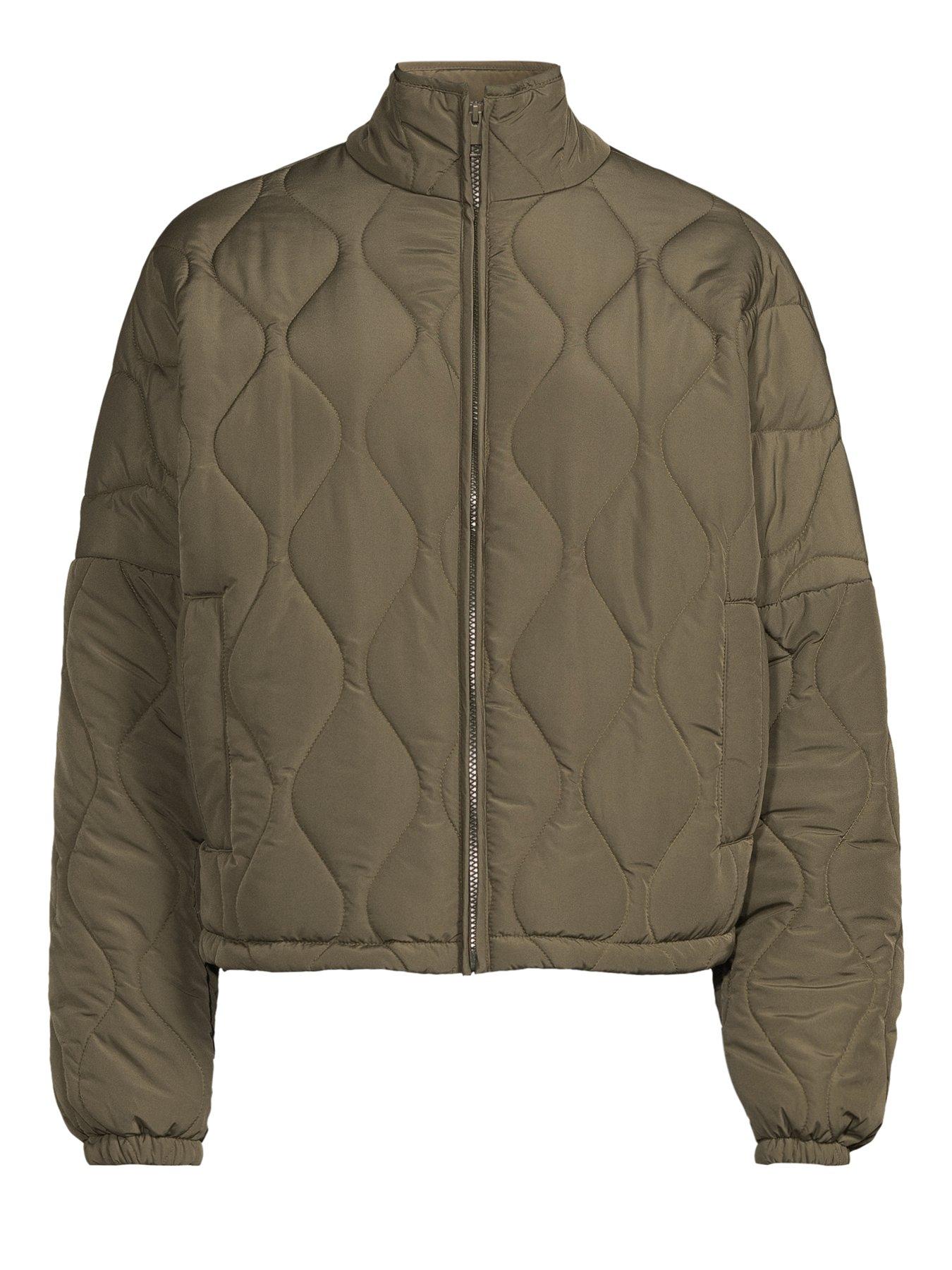 Image 7 of 7 of V by Very Funnel Neck Quilted Bomber - Khaki