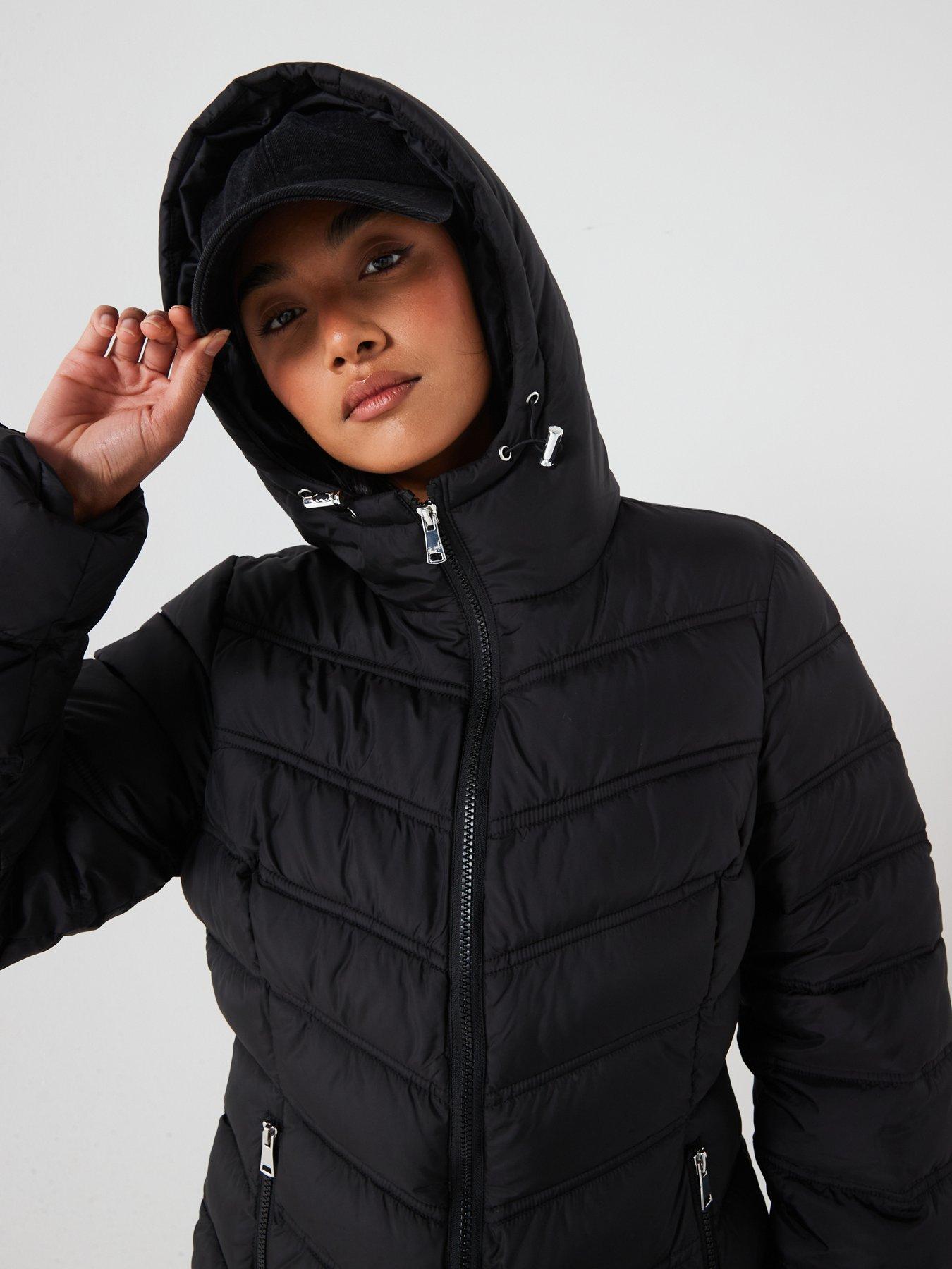 Image 4 of 7 of The Very Collection Sorona Wadded Short Padded Jacket - Black