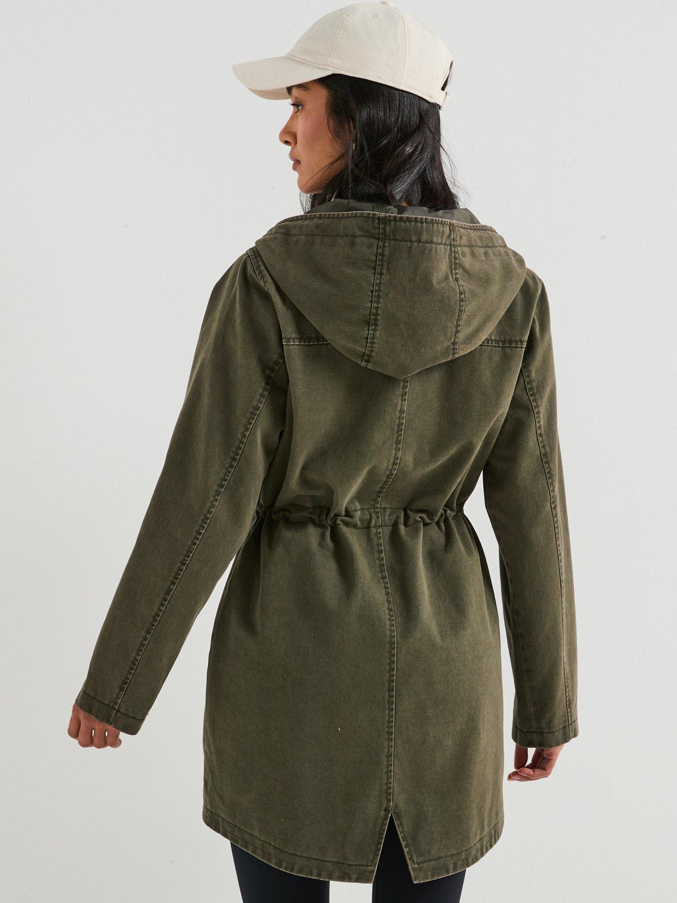 v-by-very-washed-cotton-hooded-coat-khakistillFront