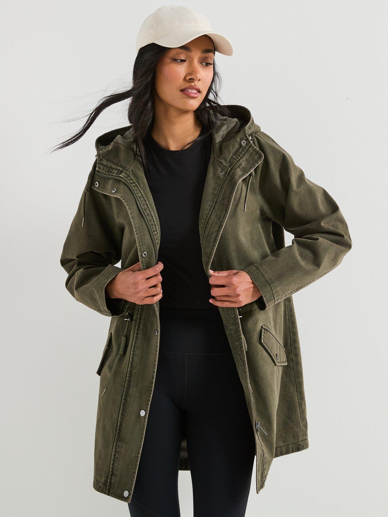 v-by-very-washed-cotton-hooded-coat-khakidetail