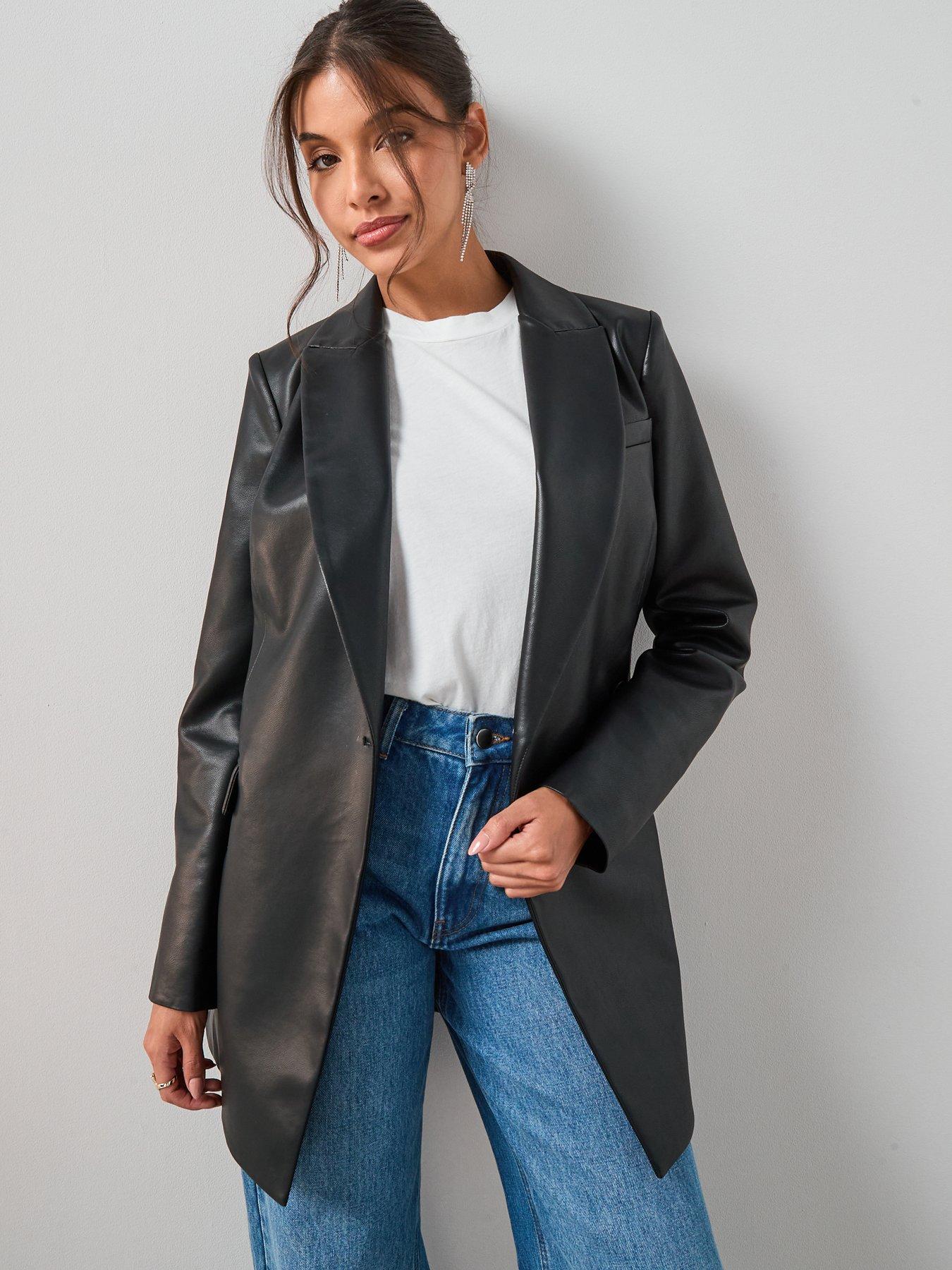 the-very-collection-faux-leather-blazer-black