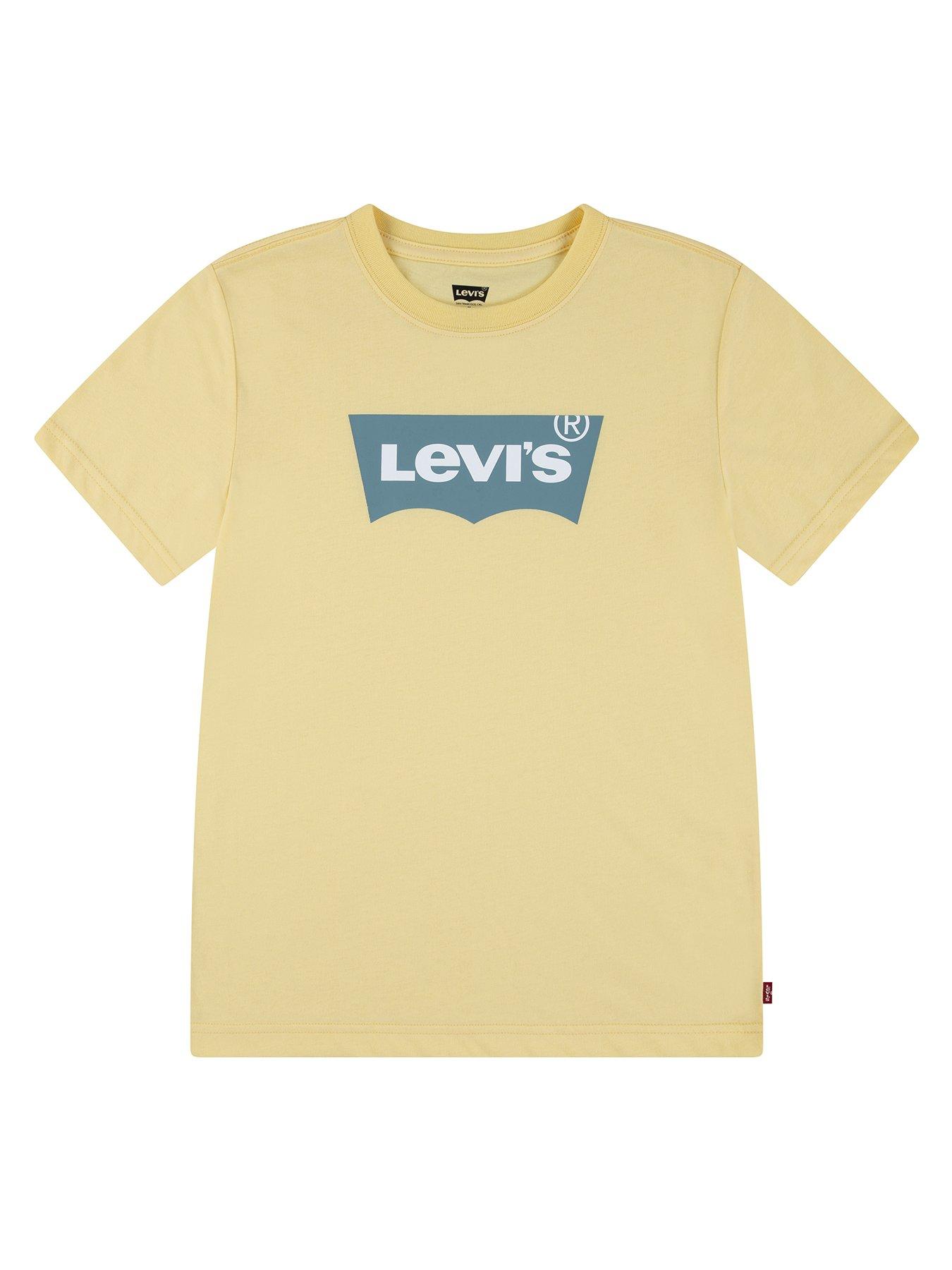 Image of Levi's Boys Short Sleeve Batwing Logo T-Shirt - Yellow