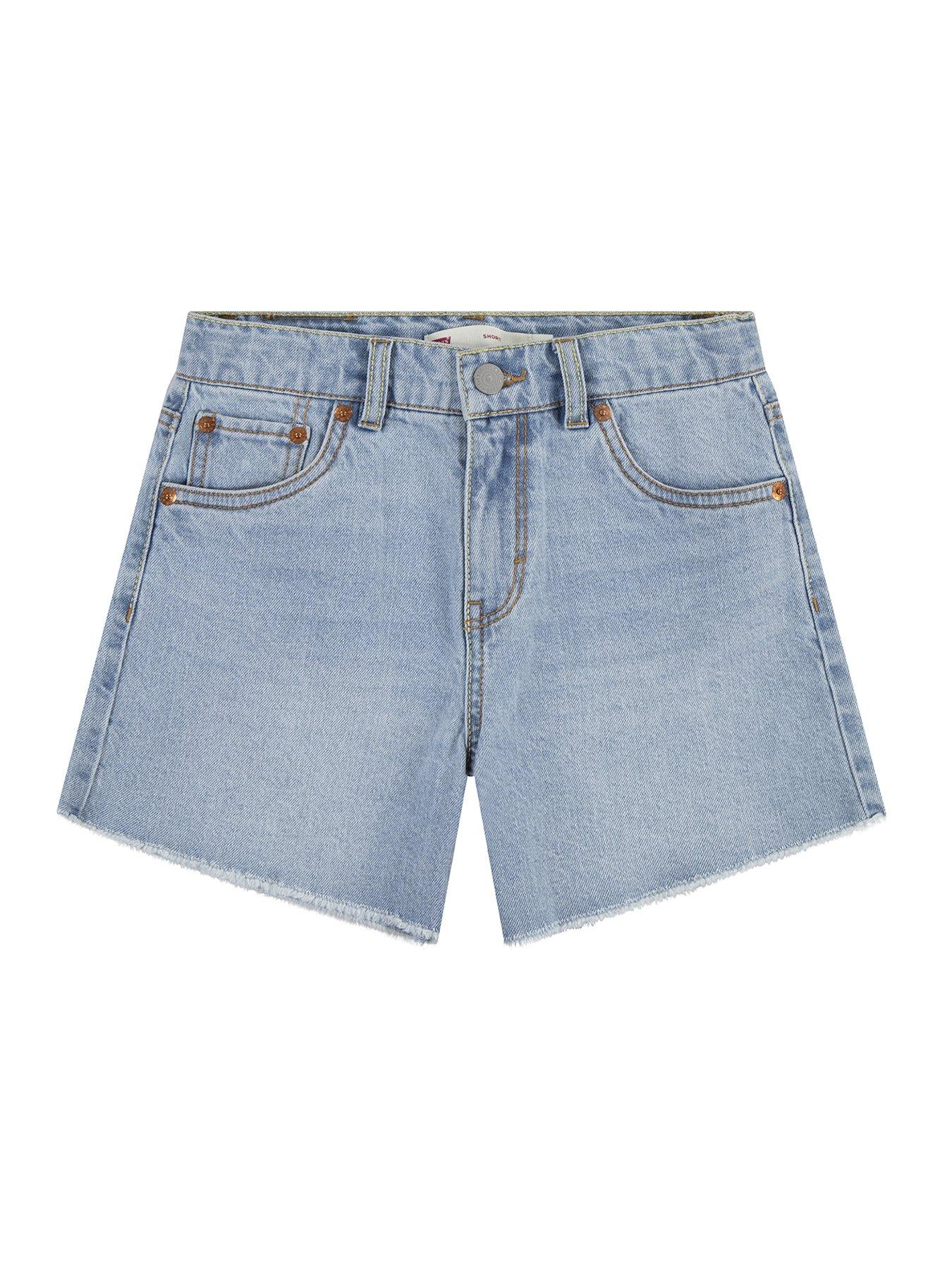Image 1 of 6 of Levi's Girls A Line Shorts - Light Blue