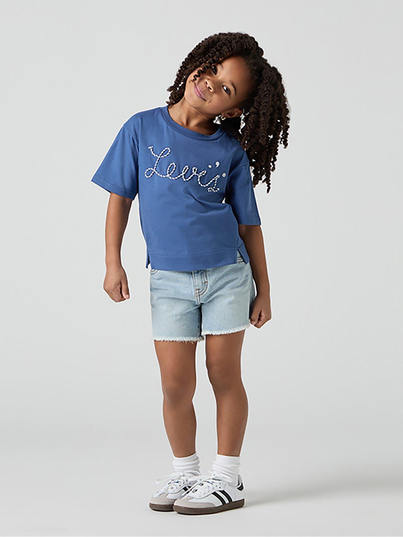 Image 2 of 6 of Levi's Girls A Line Shorts - Light Blue