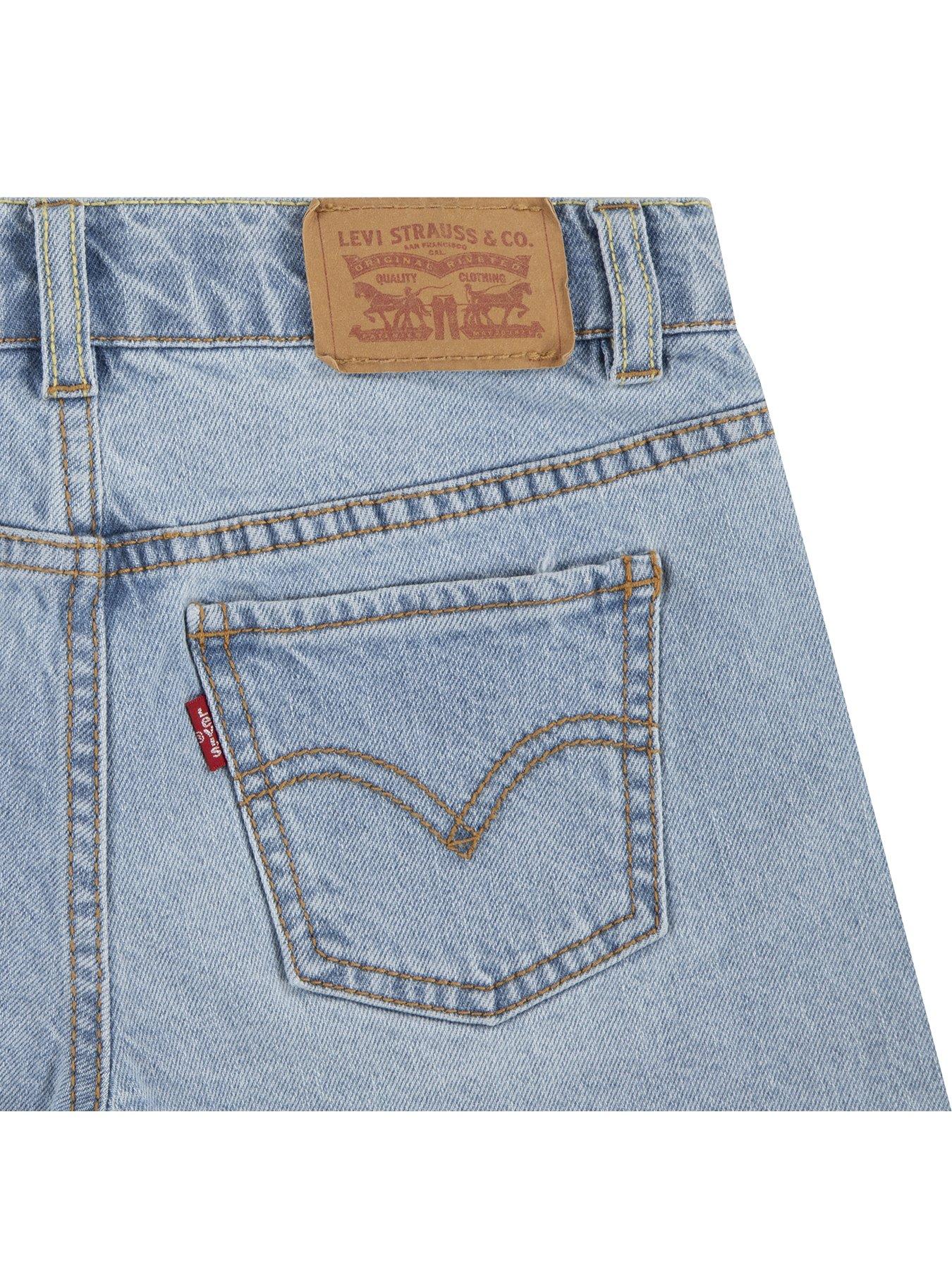 Image 5 of 6 of Levi's Girls A Line Shorts - Light Blue