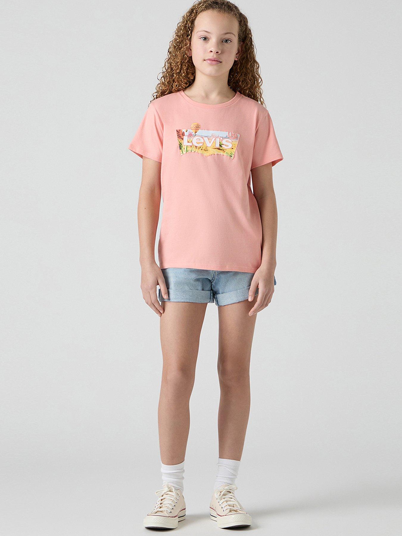 undefined Girls Mini Mom Embroidered Shorts - Blue