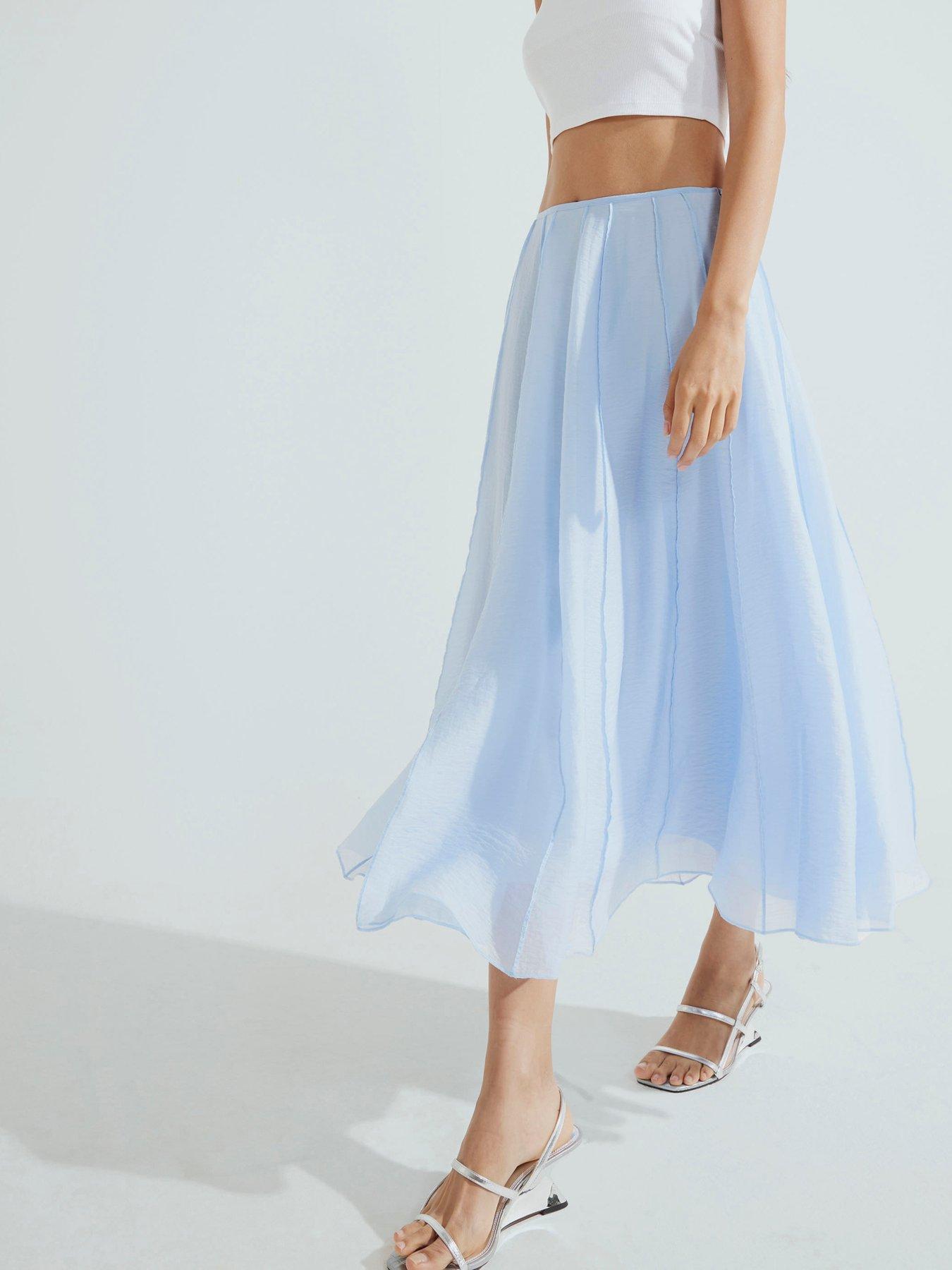 Image of River Island Midi Skirt - Blue