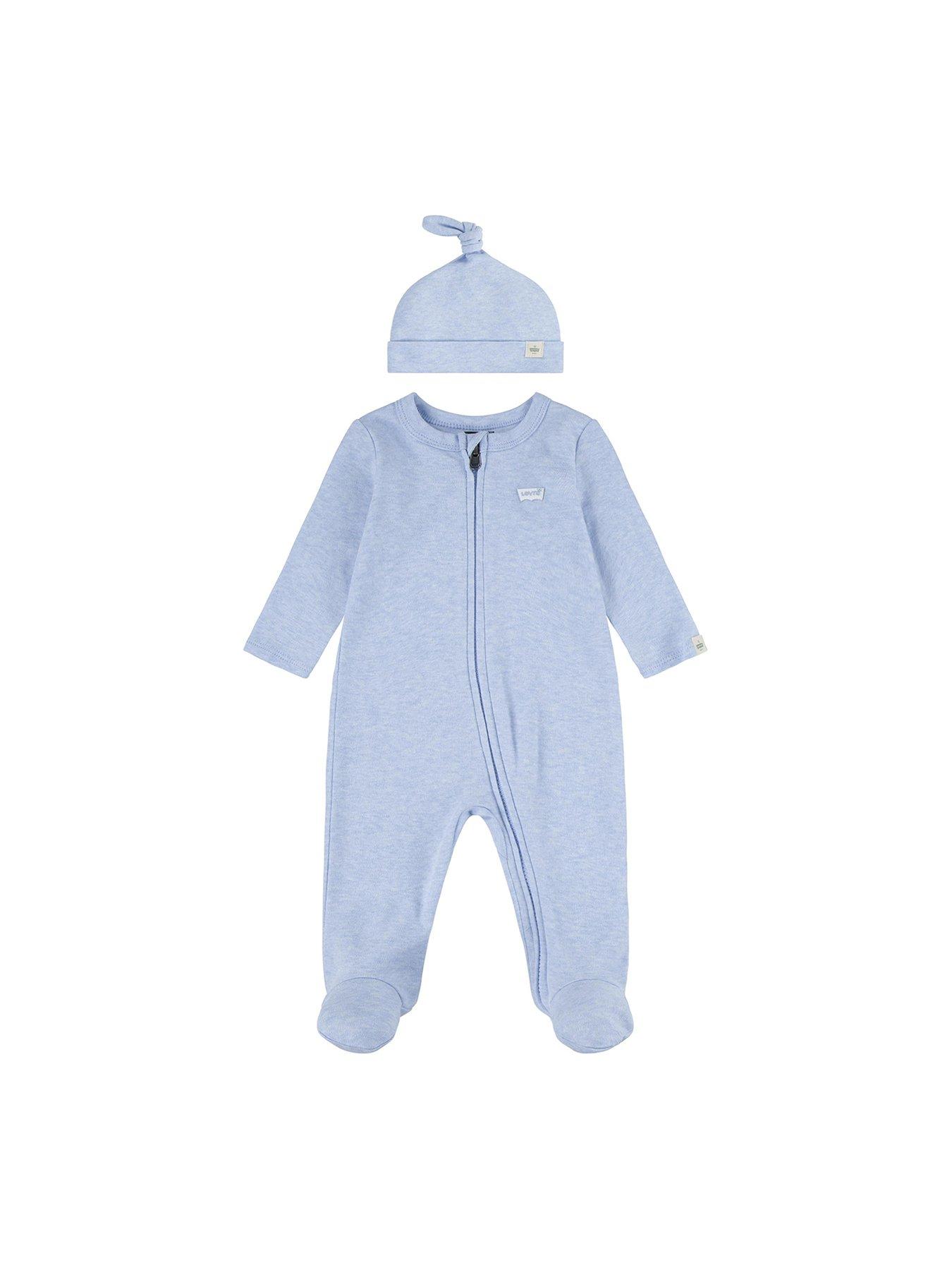 undefined Baby Boys Sleepsuit & Hat Set - Light Blue
