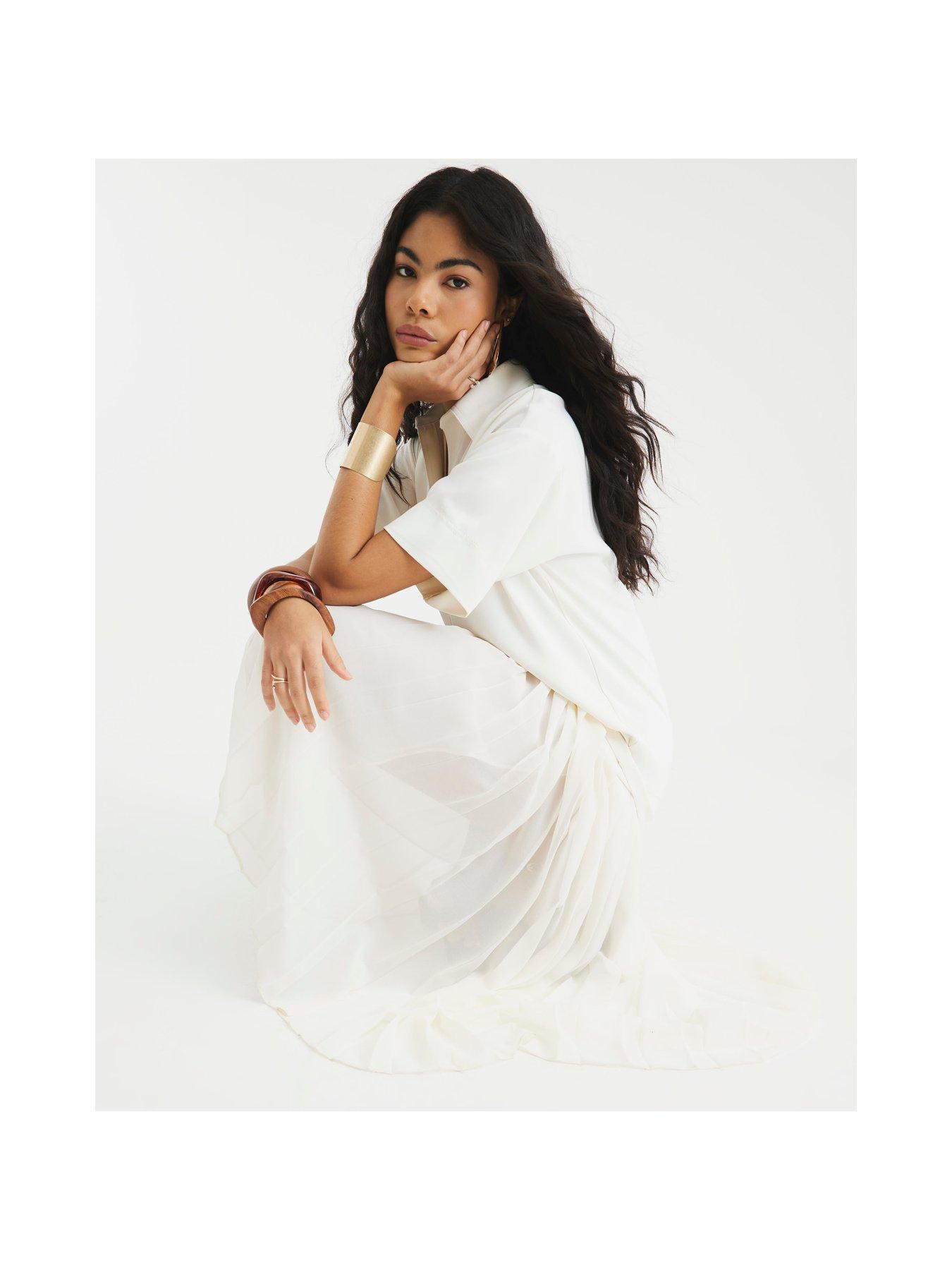 Image 4 of 4 of River Island Polo Shirt Dress - Cream