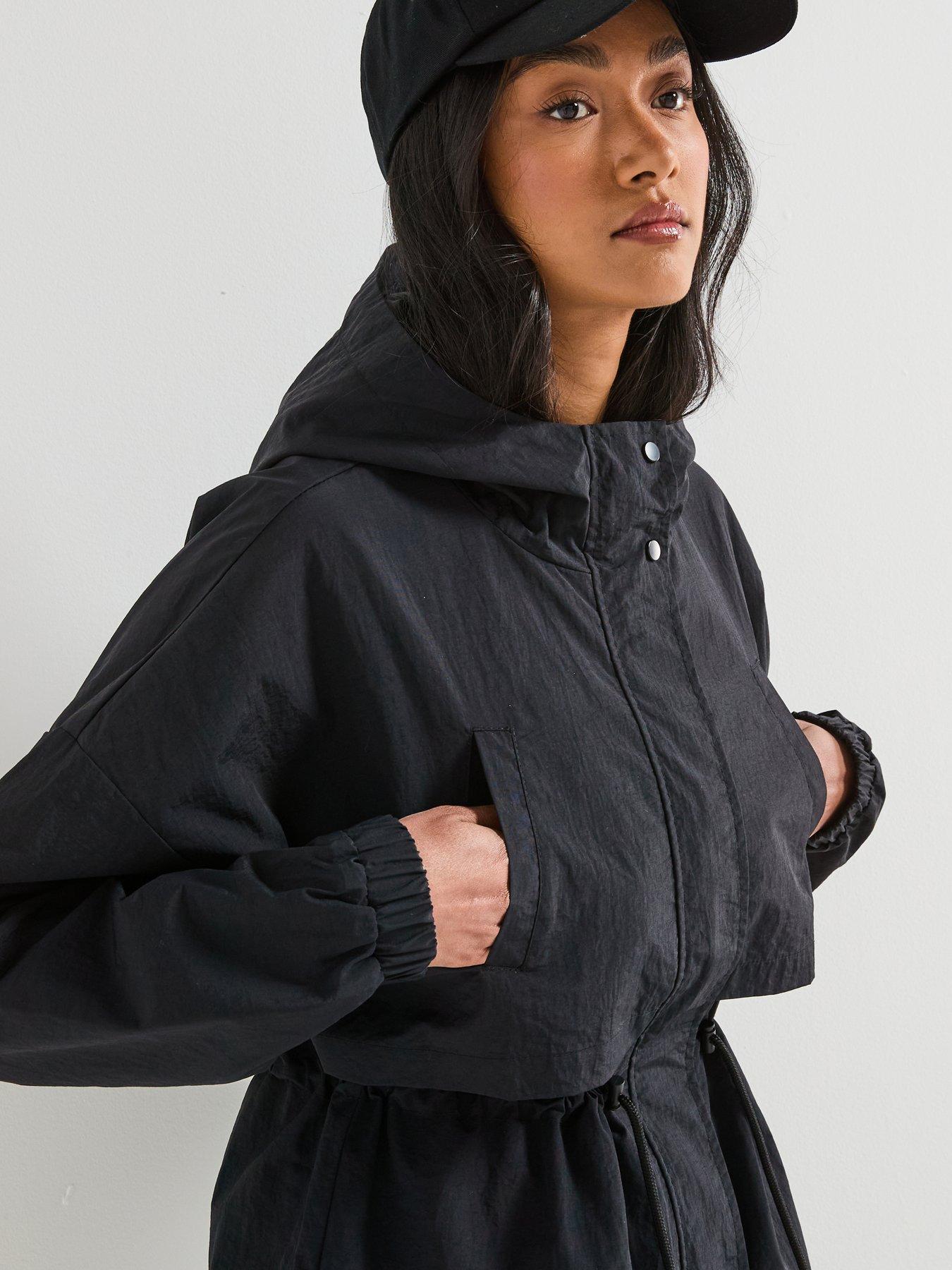 Image 5 of 6 of V by Very Nylon Hooded Water Resistant Jacket - Black