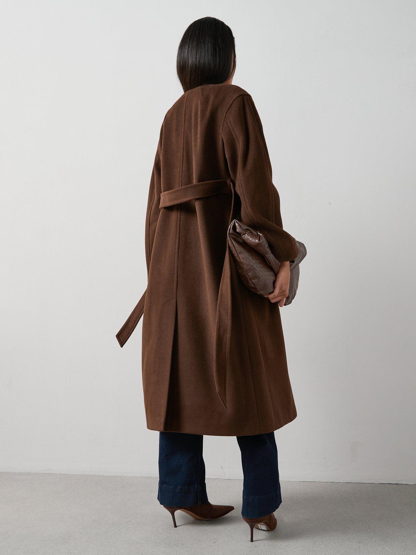 the-very-collection-collarless-wrap-coat-brownstillFront