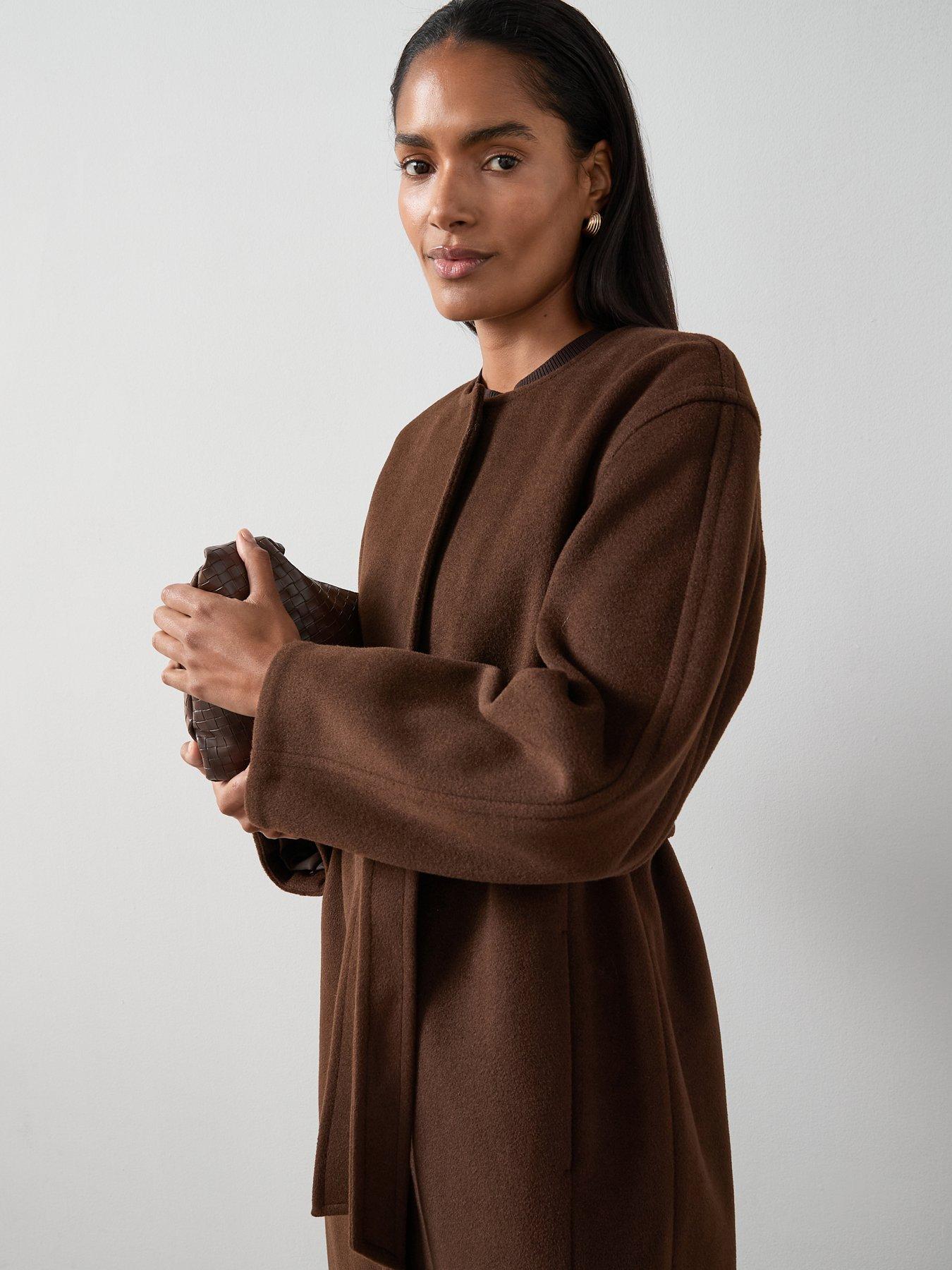the-very-collection-collarless-wrap-coat-brownoutfit