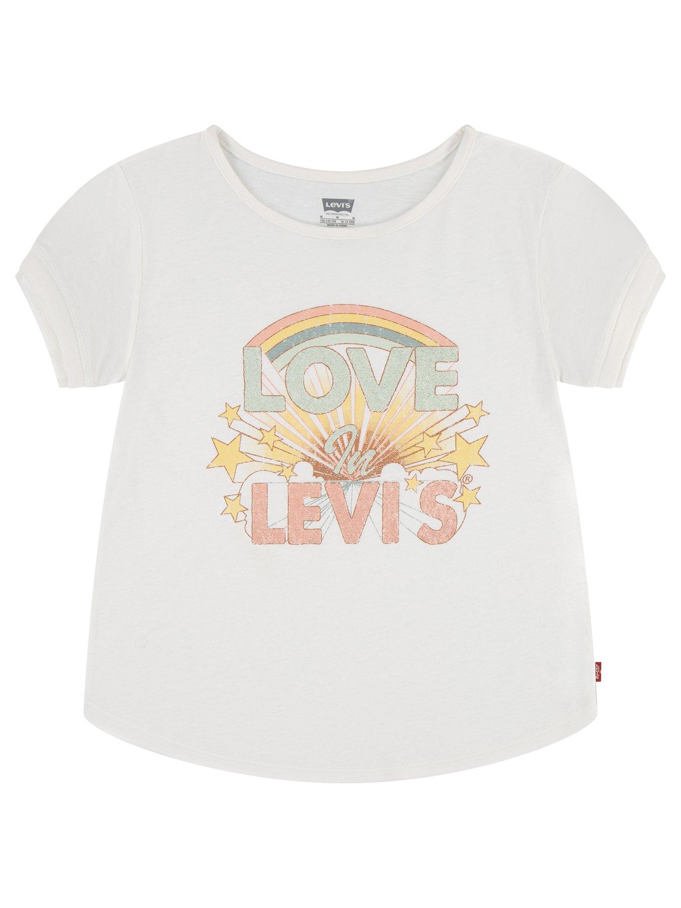 undefined Girls Double Cuff Short Sleeve T-Shirt - Cream