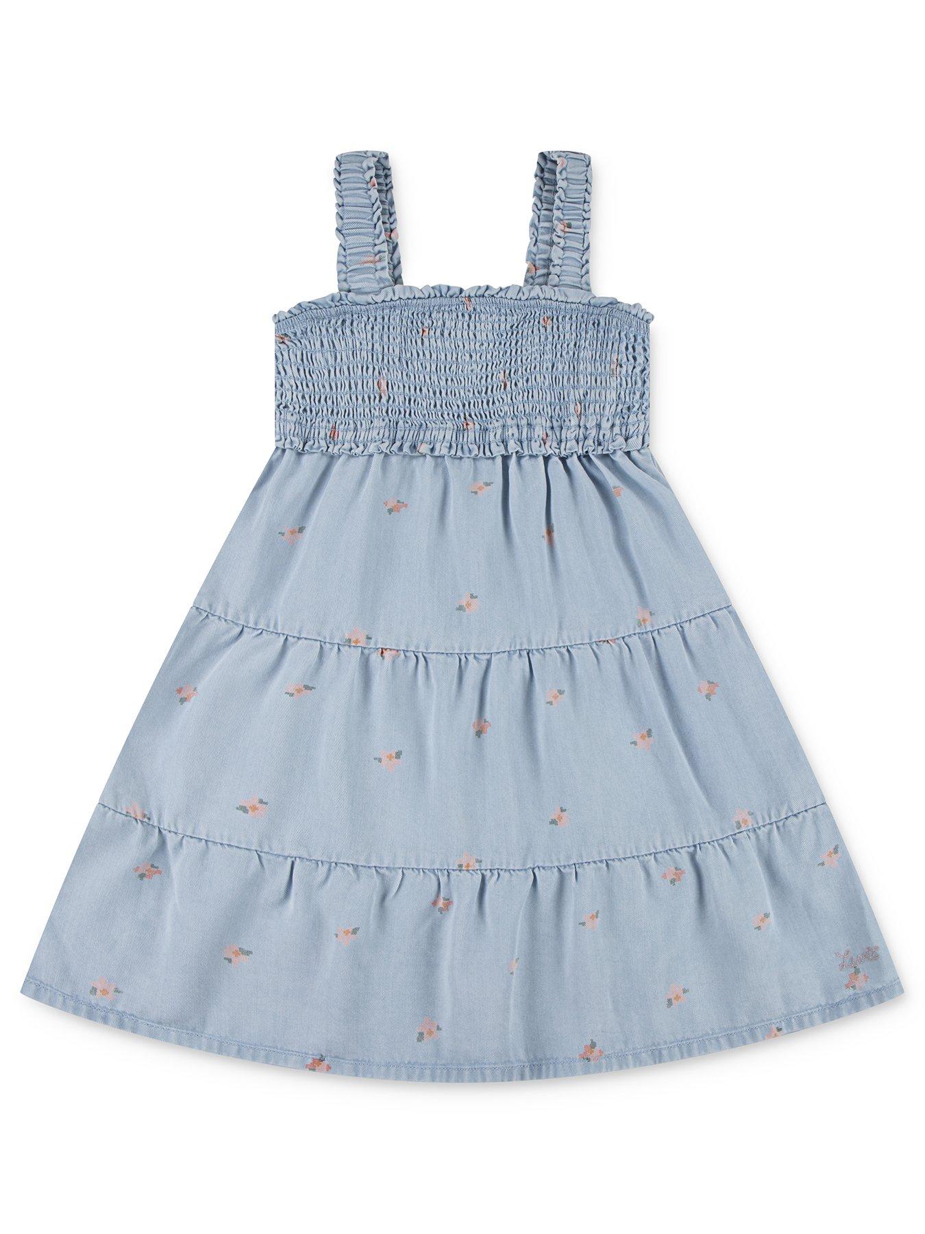 Levi's Girls Baby Doll Smocked Dress - Light Blue