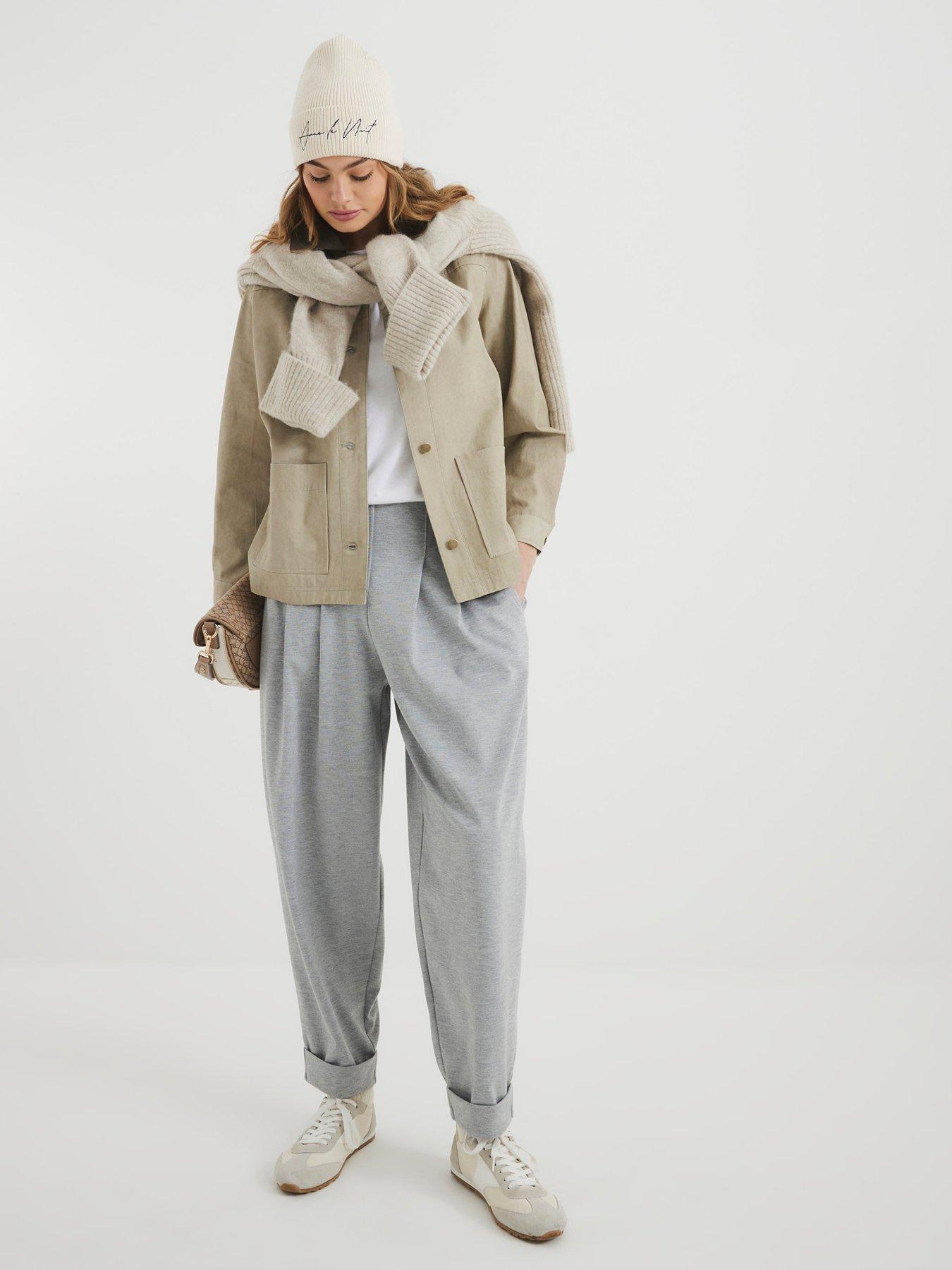 river-island-barrel-leg-pleated-front-trouser-grey