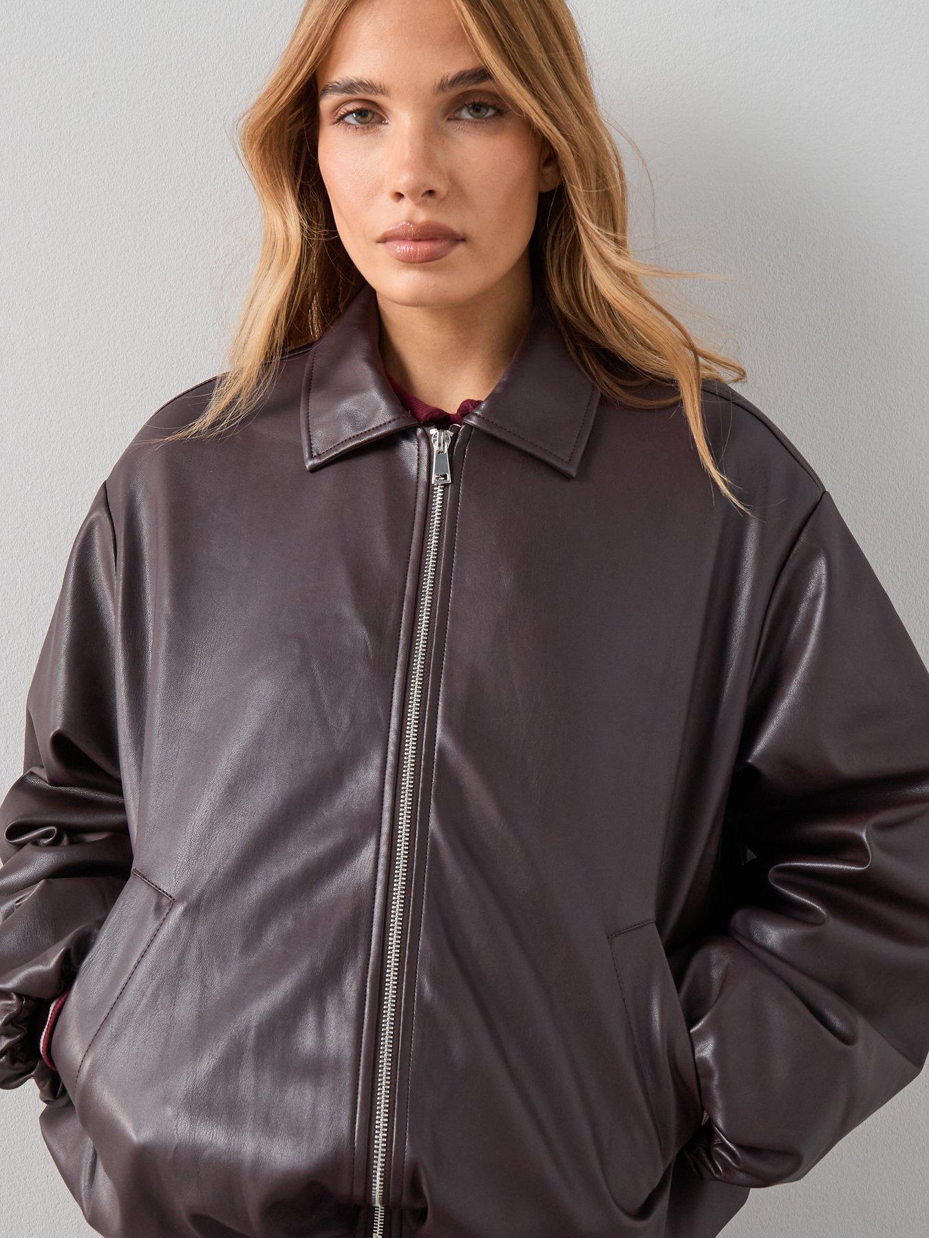 the-very-collection-faux-leather-balloon-hem-jacket-dark-reddetail