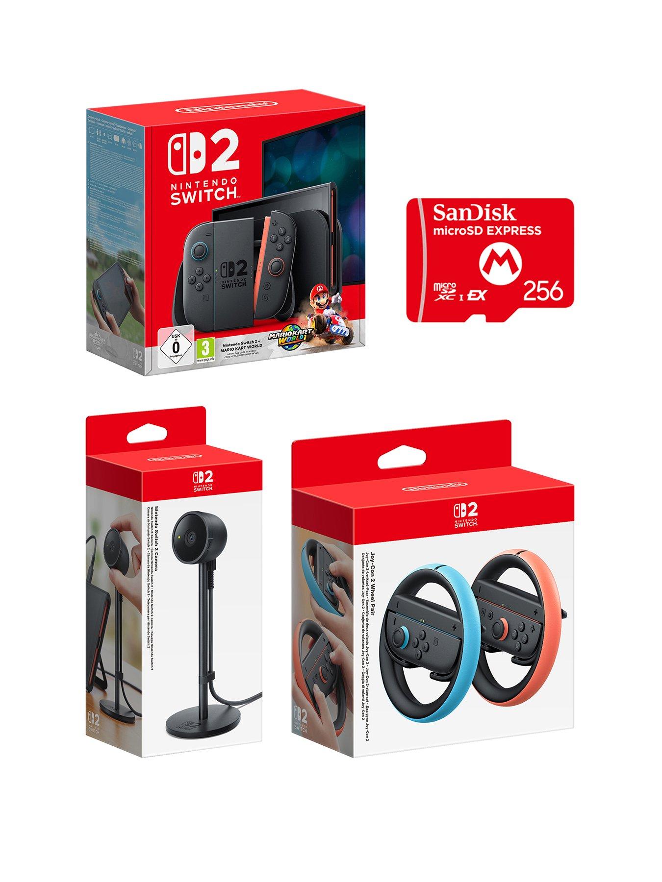 undefined Nintendo Switch 2 + Mario Kart World + 2x Joy-Con 2 Wheels + Camera + 256GB SanDisk microSD Express Card for Nintendo Switch 2