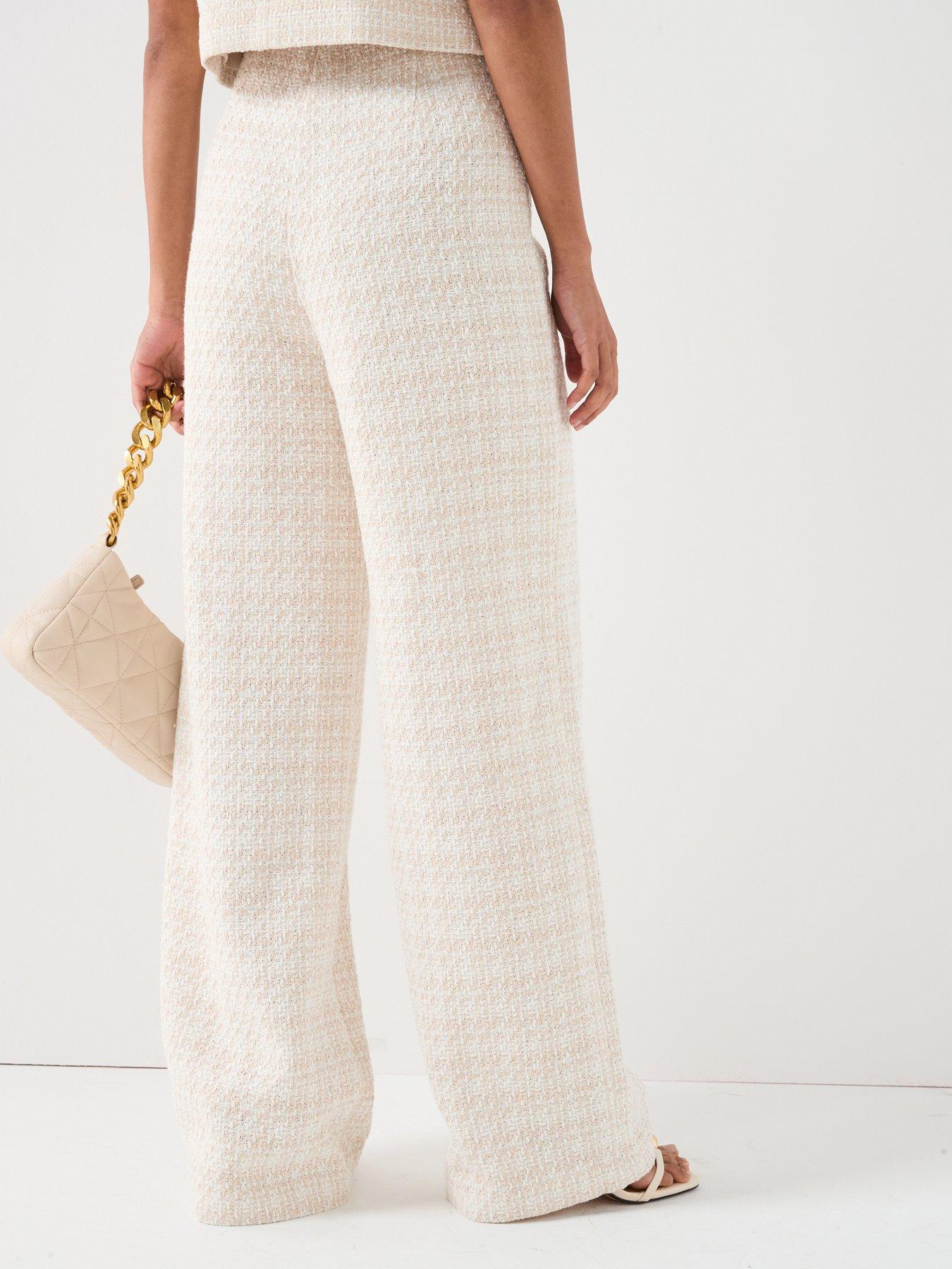 Image 2 of 6 of V by Very Boucle Straight Leg Trouser - Beige