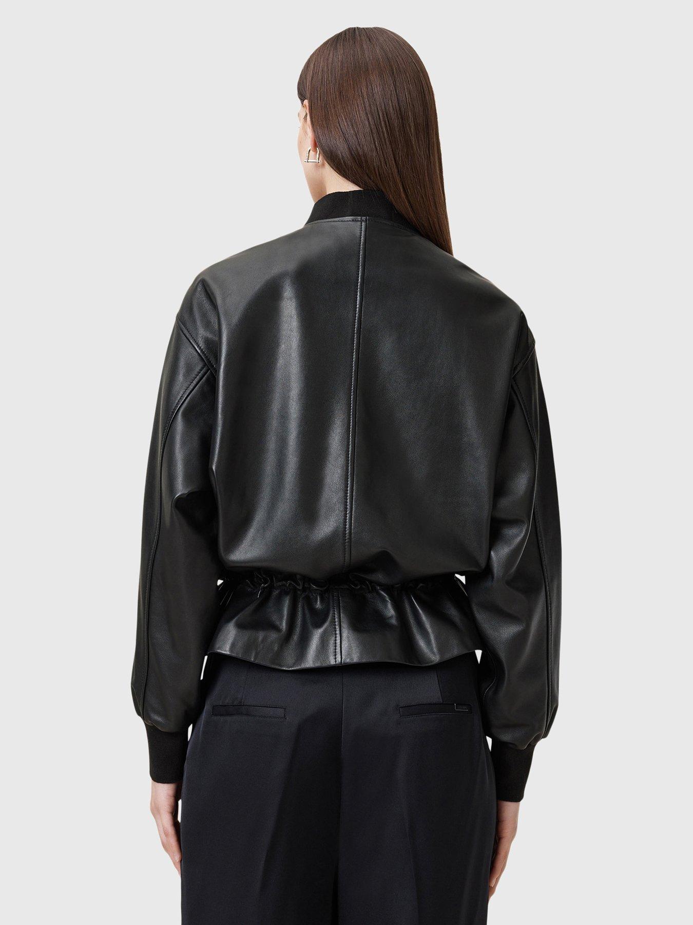 allsaints-sofi-drawstring-leather-bomber-jacket-blackstillFront