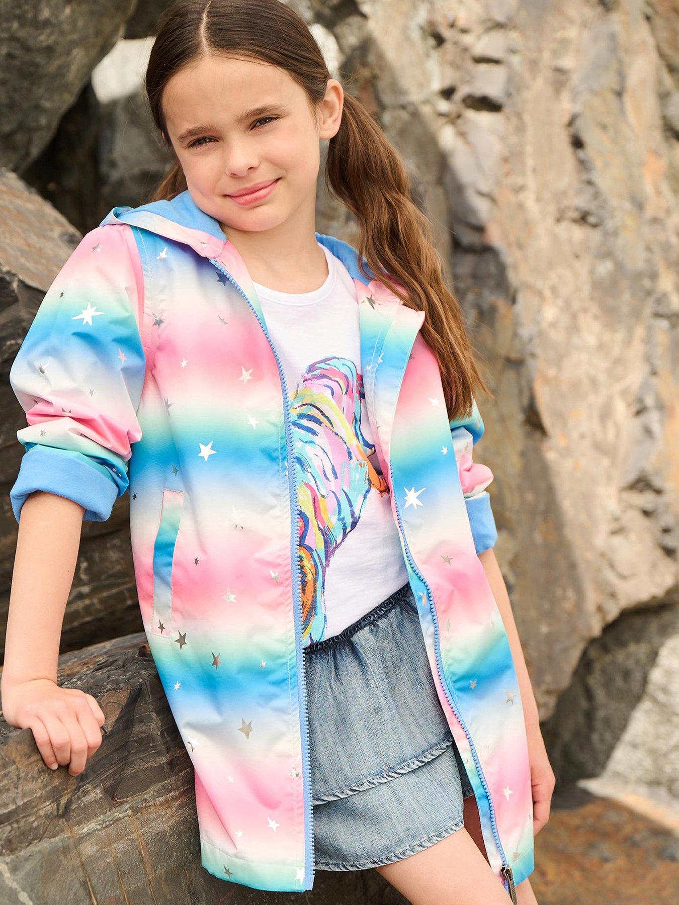 Image of Hatley Girls Glitter Star A-Line Swing Jacket - Blue