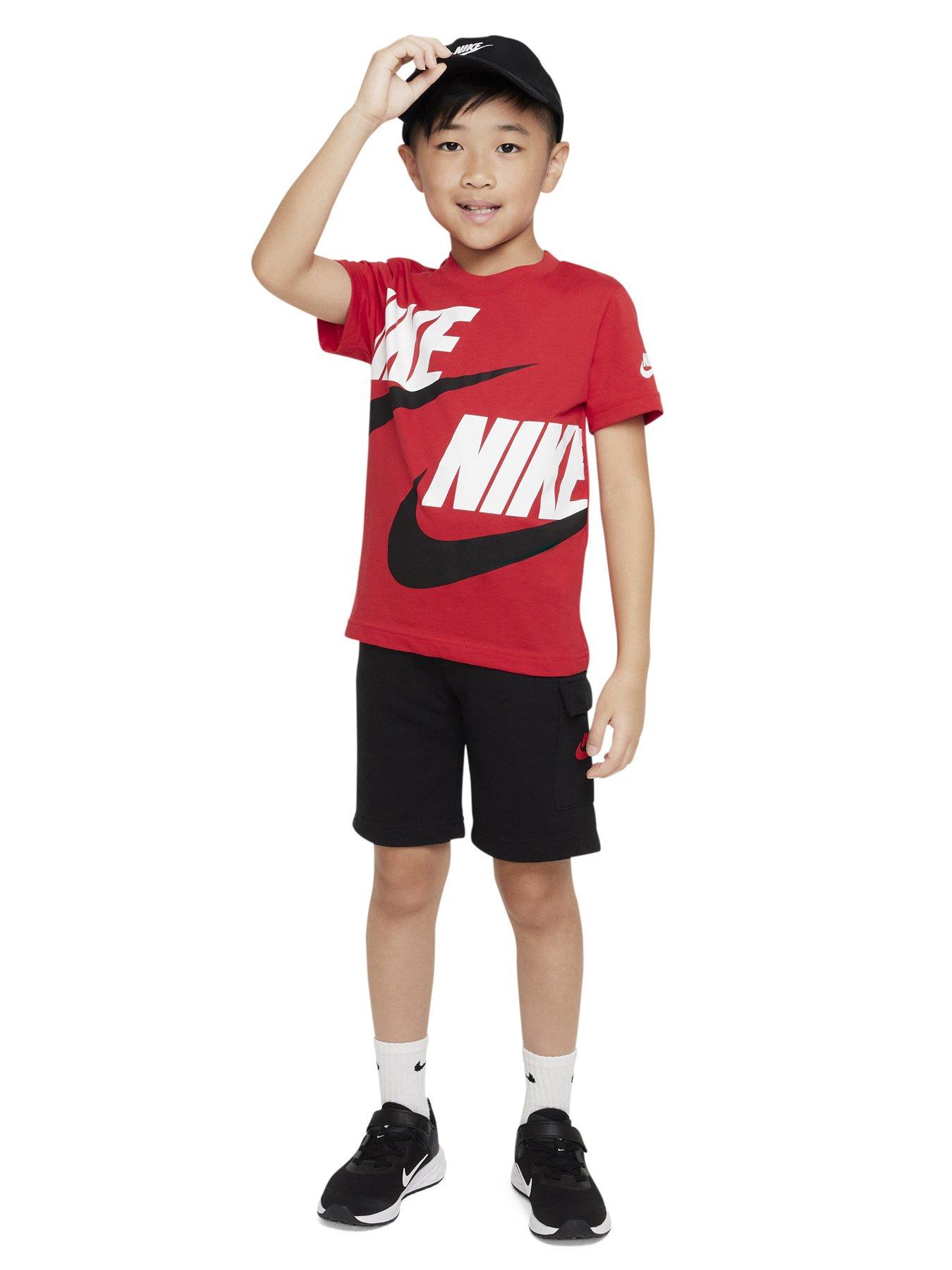 Image 2 of 5 of Nike Kids Boys Cargo Short And S/s T-shirt Set - Black/red