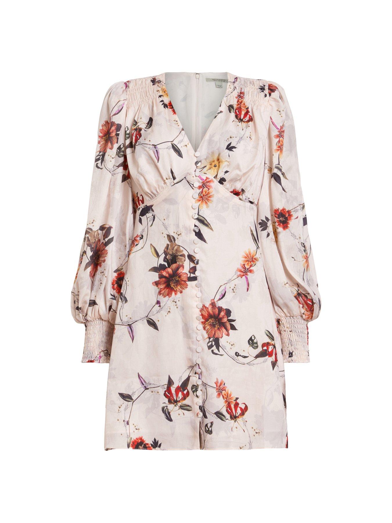 Image 6 of 6 of AllSaints Auden Floral Mini Dress - Multi