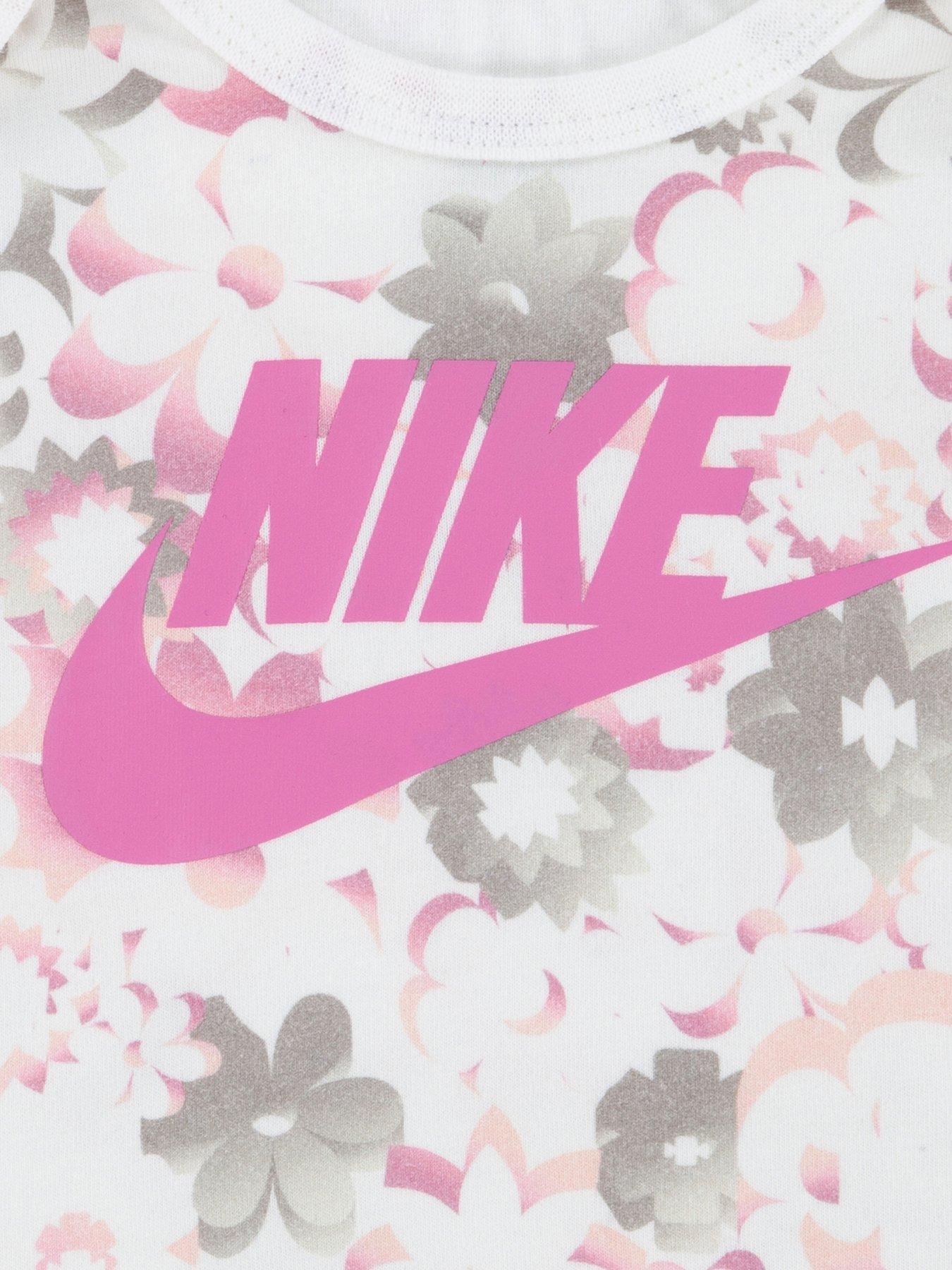 Image 3 of 4 of Nike Infant Girls Floral Bodysuit And Legging Set - Pink