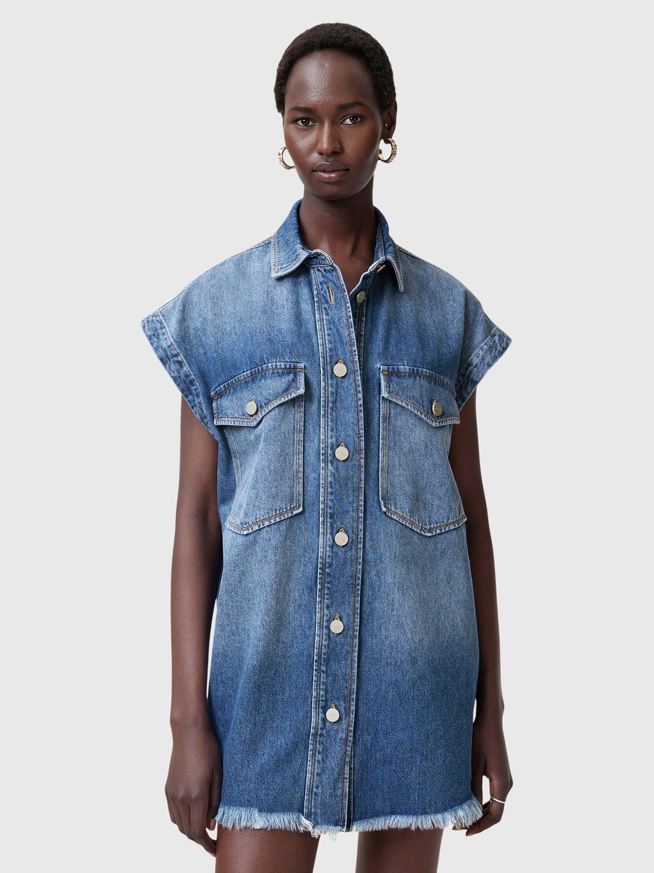 allsaints-lily-snap-denim-dress-blueoutfit