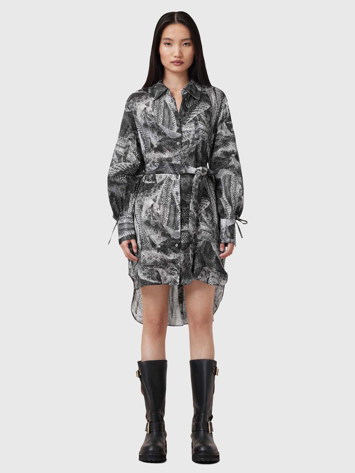 Image 1 of 6 of AllSaints Leyla Dress - Grey