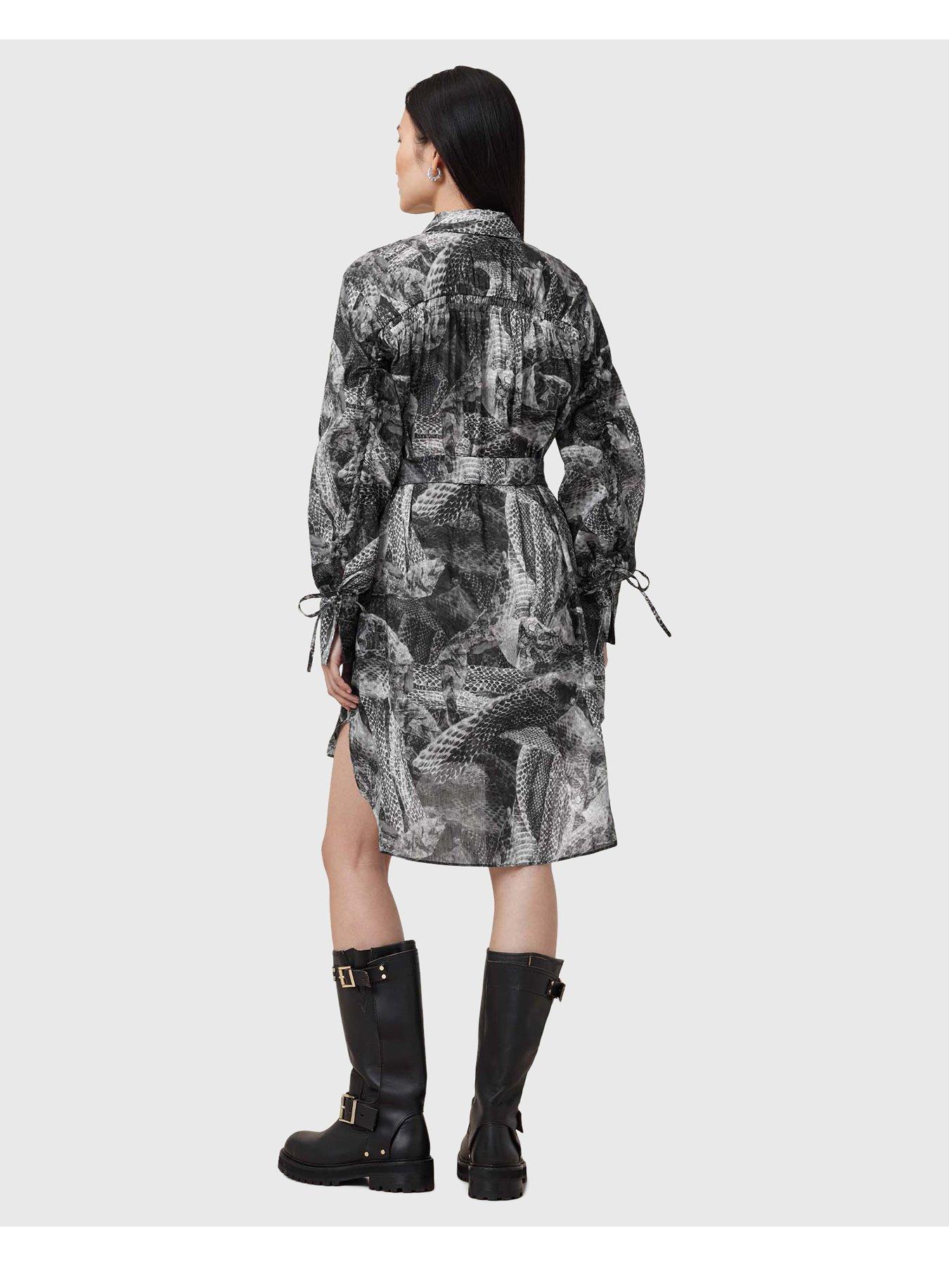 Image 2 of 6 of AllSaints Leyla Dress - Grey