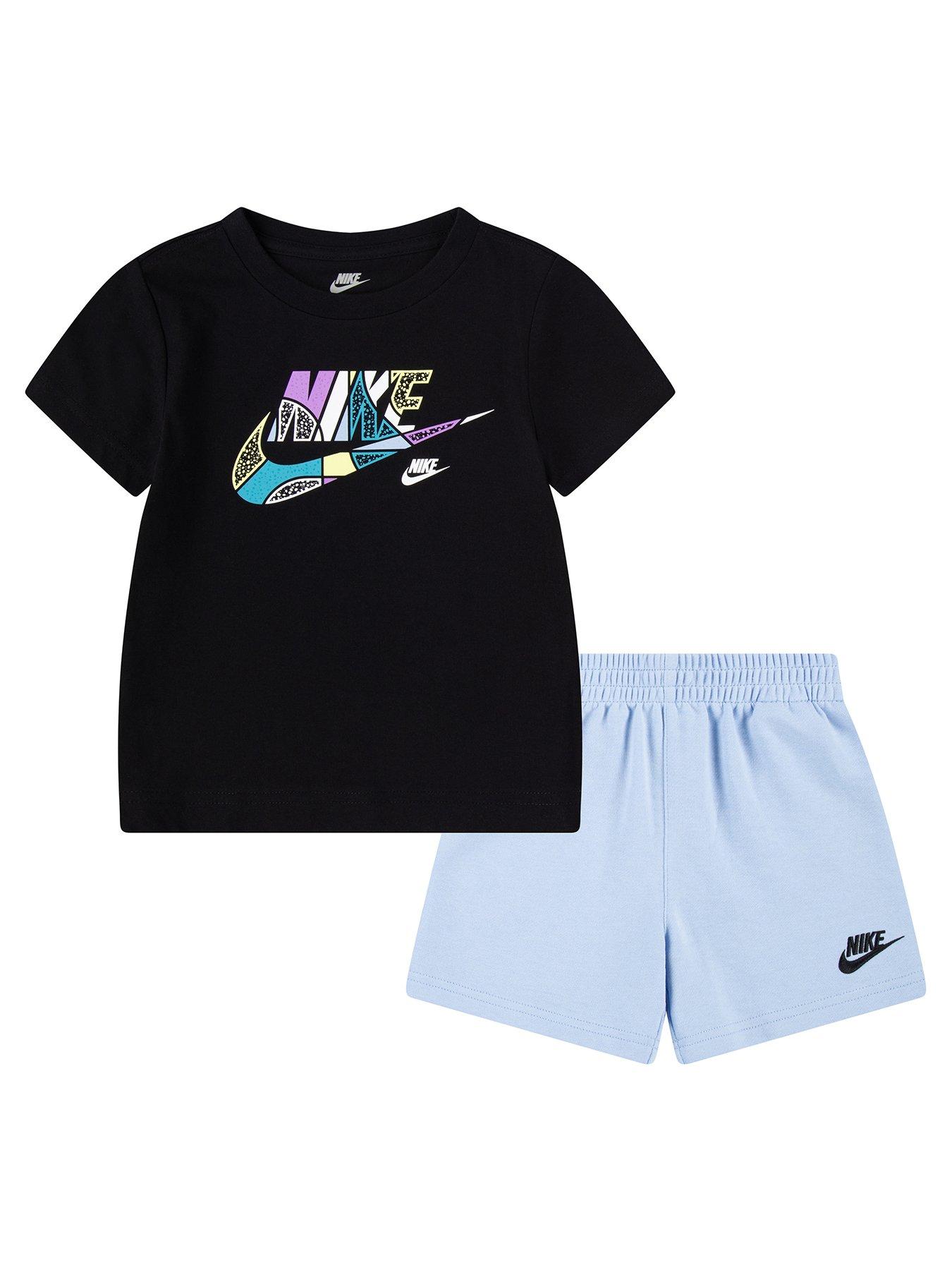 Image 1 of 4 of Nike Kids Boys S/s T-shirt And Short Set - Blue/black