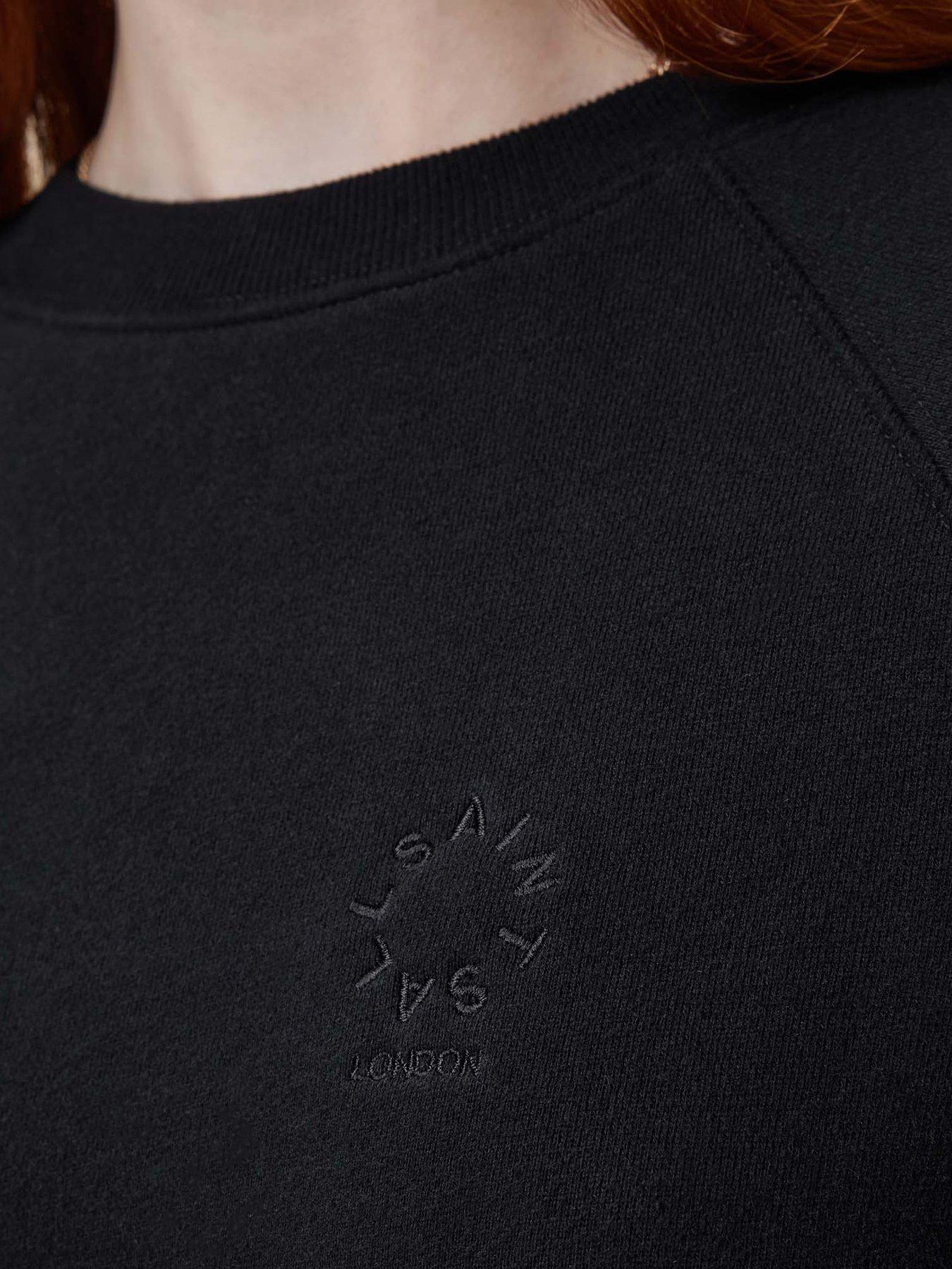 Image 4 of 6 of AllSaints Dani Haven Embroidered Sweatshirt - Black