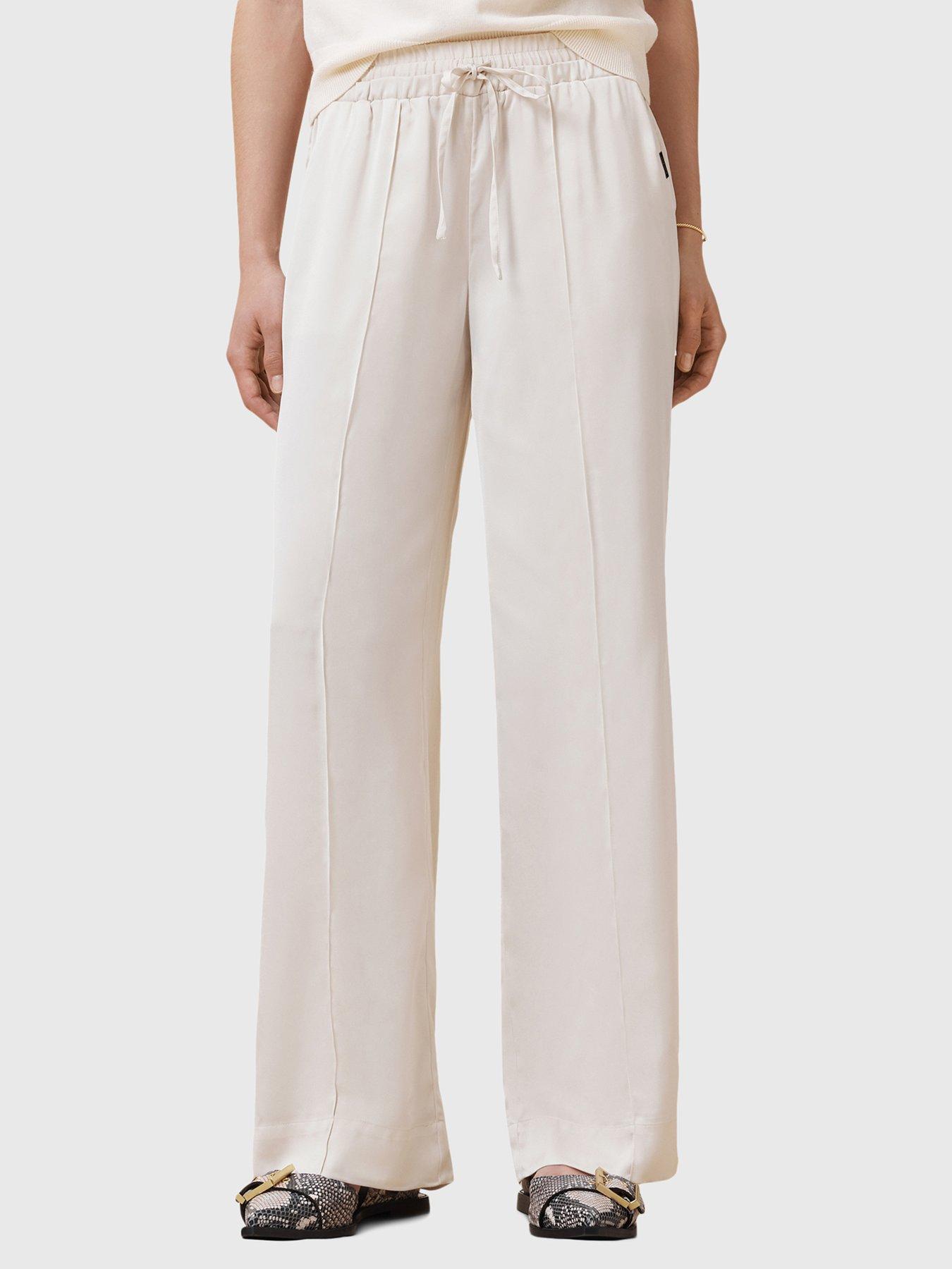 Image 1 of 6 of AllSaints Alba Satin Trousers - White