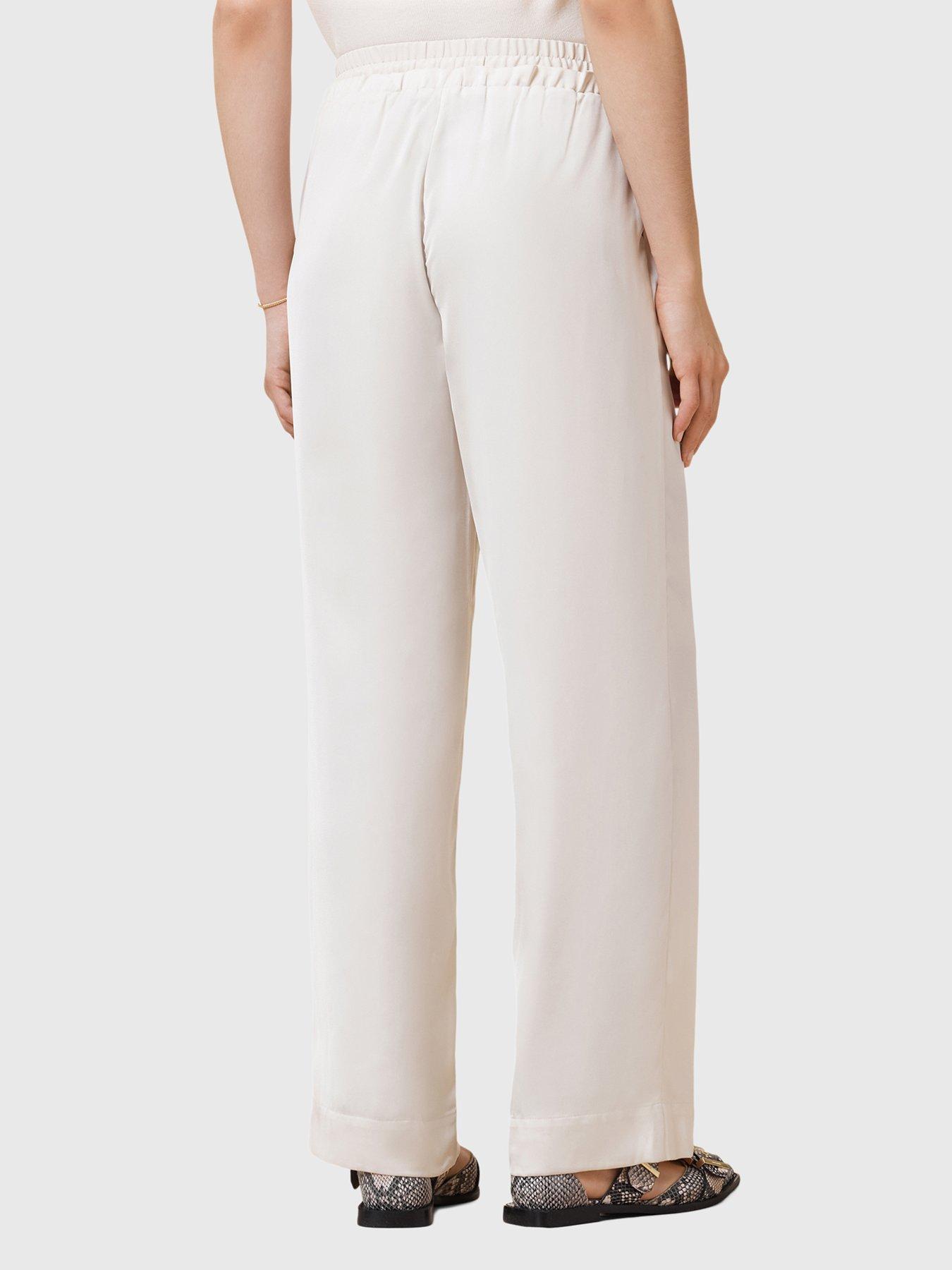 Image 2 of 6 of AllSaints Alba Satin Trousers - White