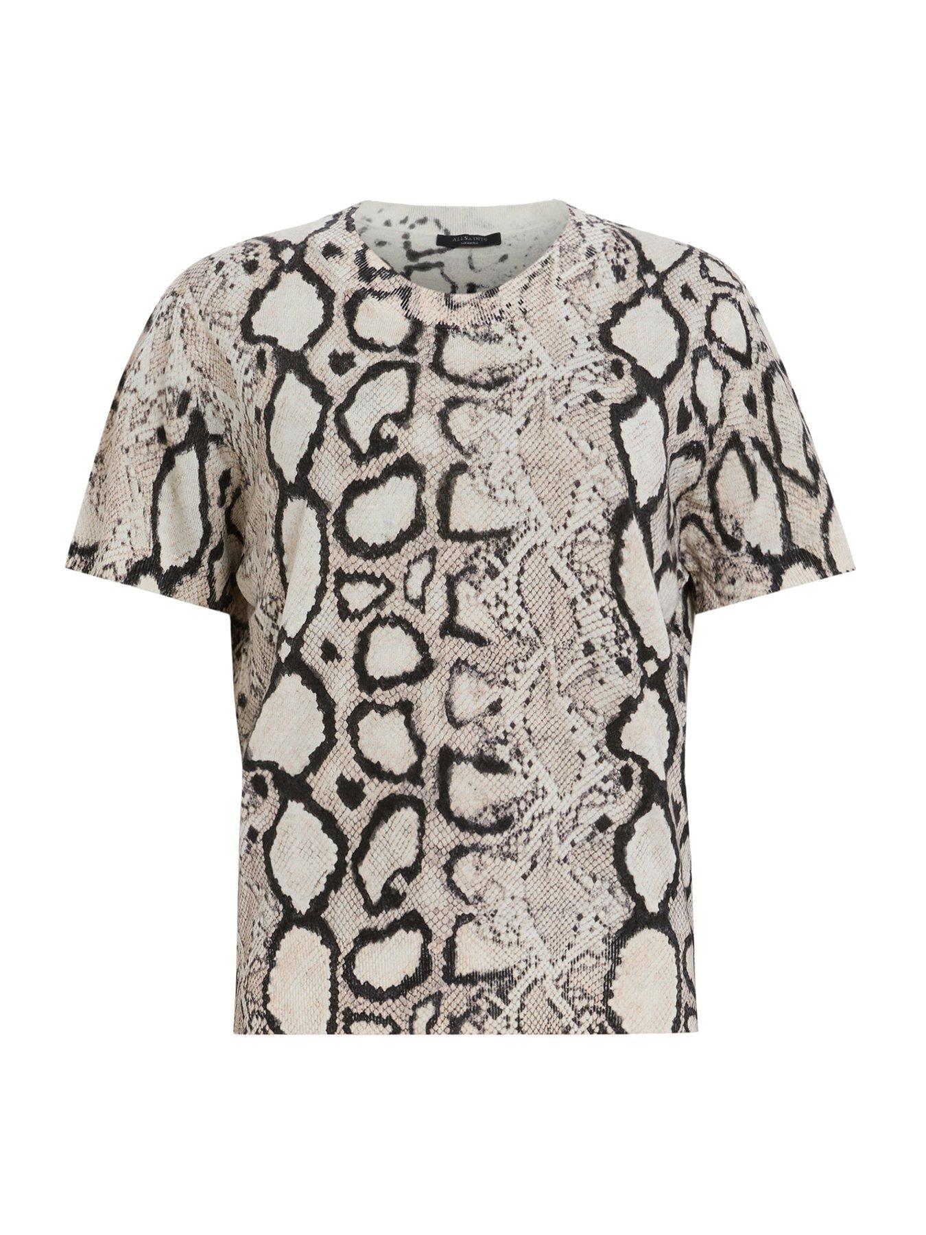 Image 6 of 6 of AllSaints Anouk Slim Fit Printed Wool T-Shirt - Multi