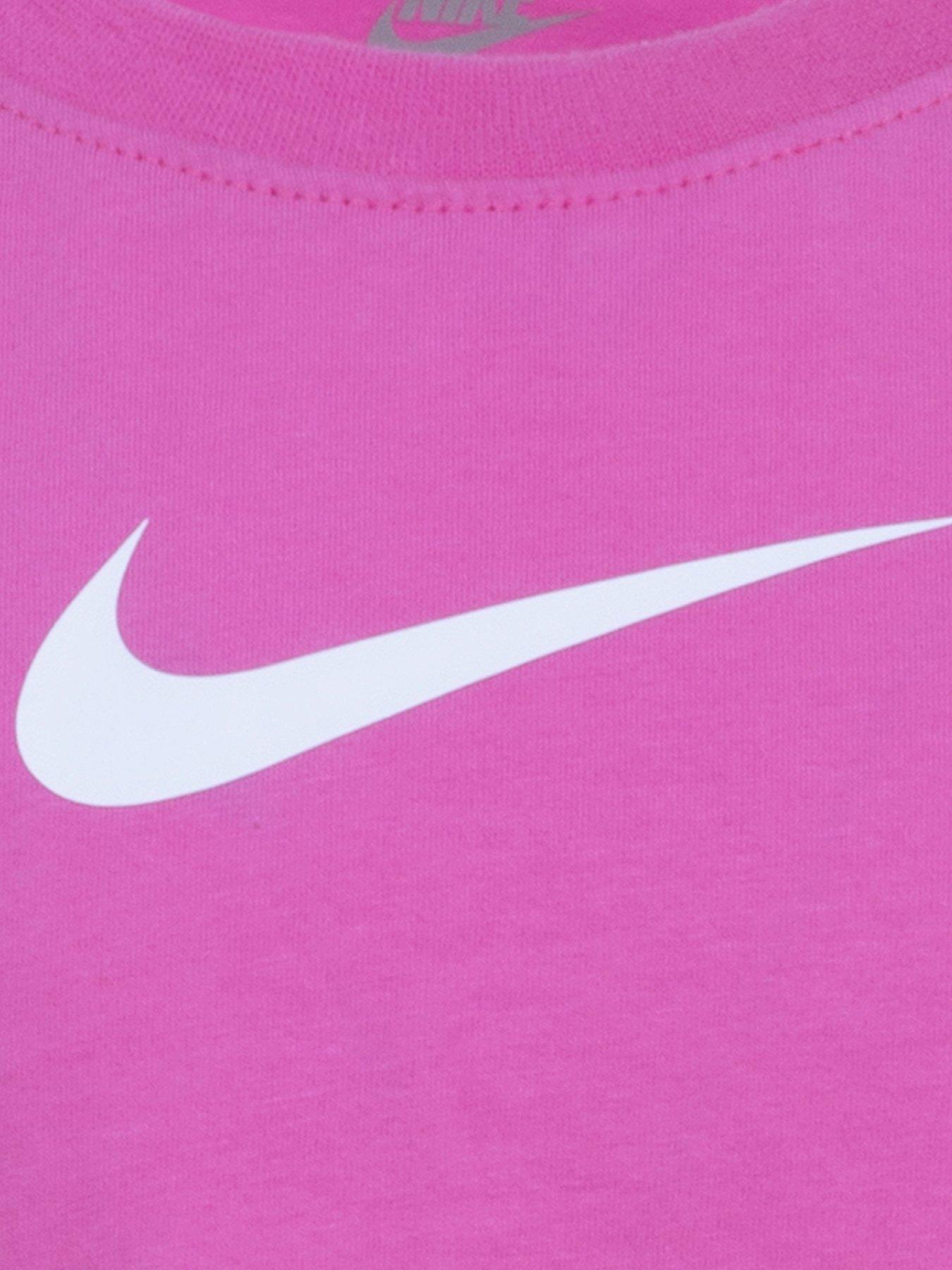 Image 3 of 4 of Nike Kids Girls Floral S/s T-shirt And Bike Short Set - Pink