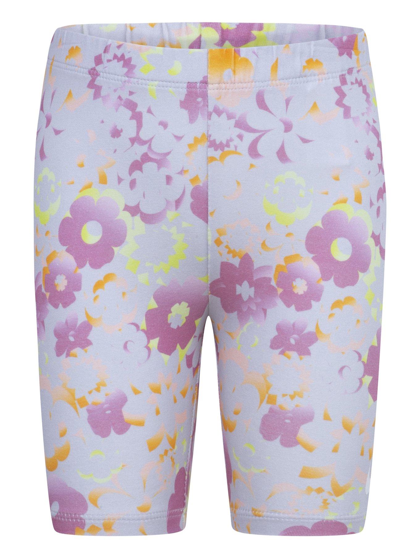 Image 4 of 4 of Nike Kids Girls Floral S/s T-shirt And Bike Short Set - Pink