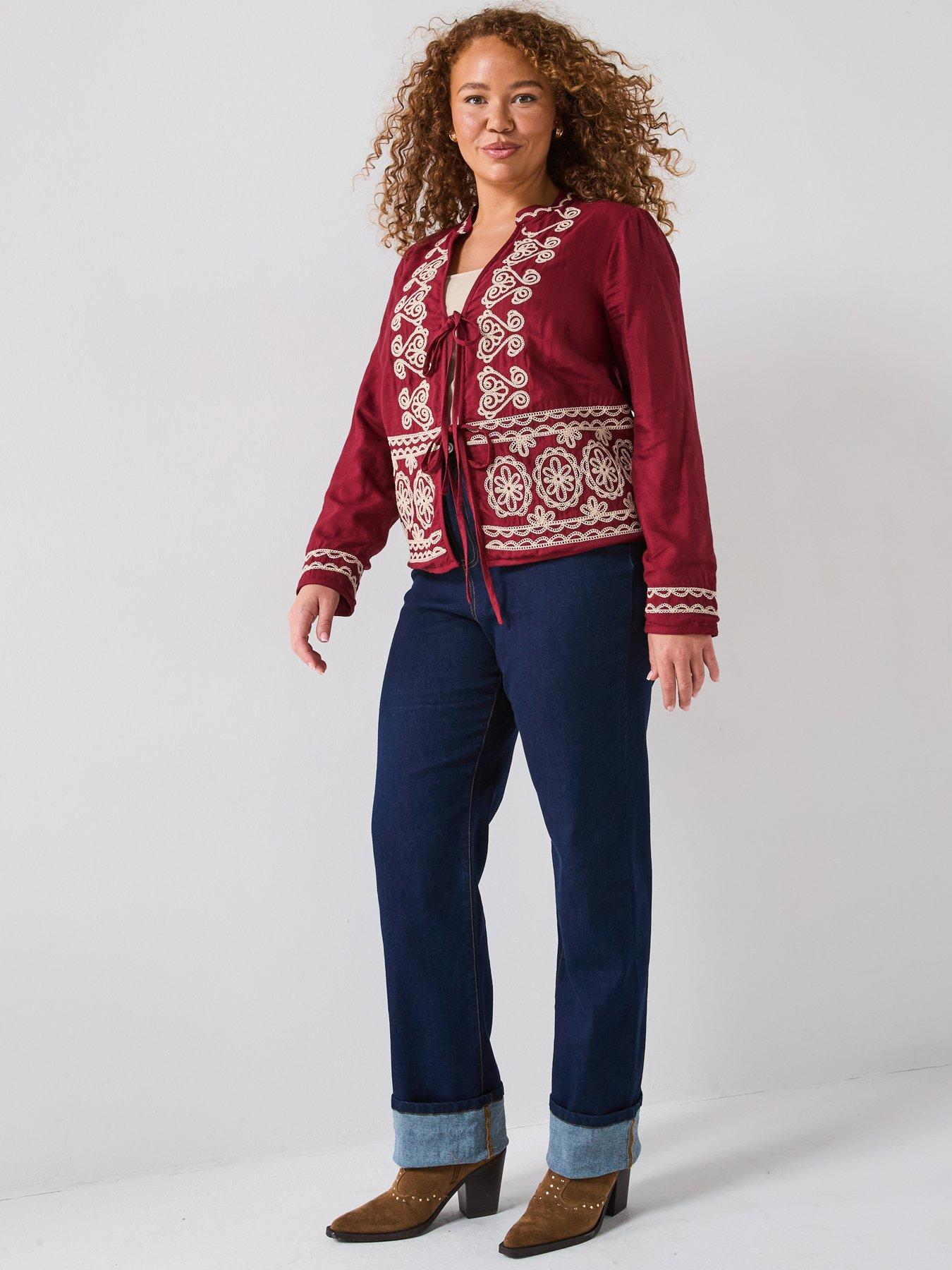 v-by-very-curve-high-waisted-stretch-turn-up-straight-leg-jean-dark-bluedetail