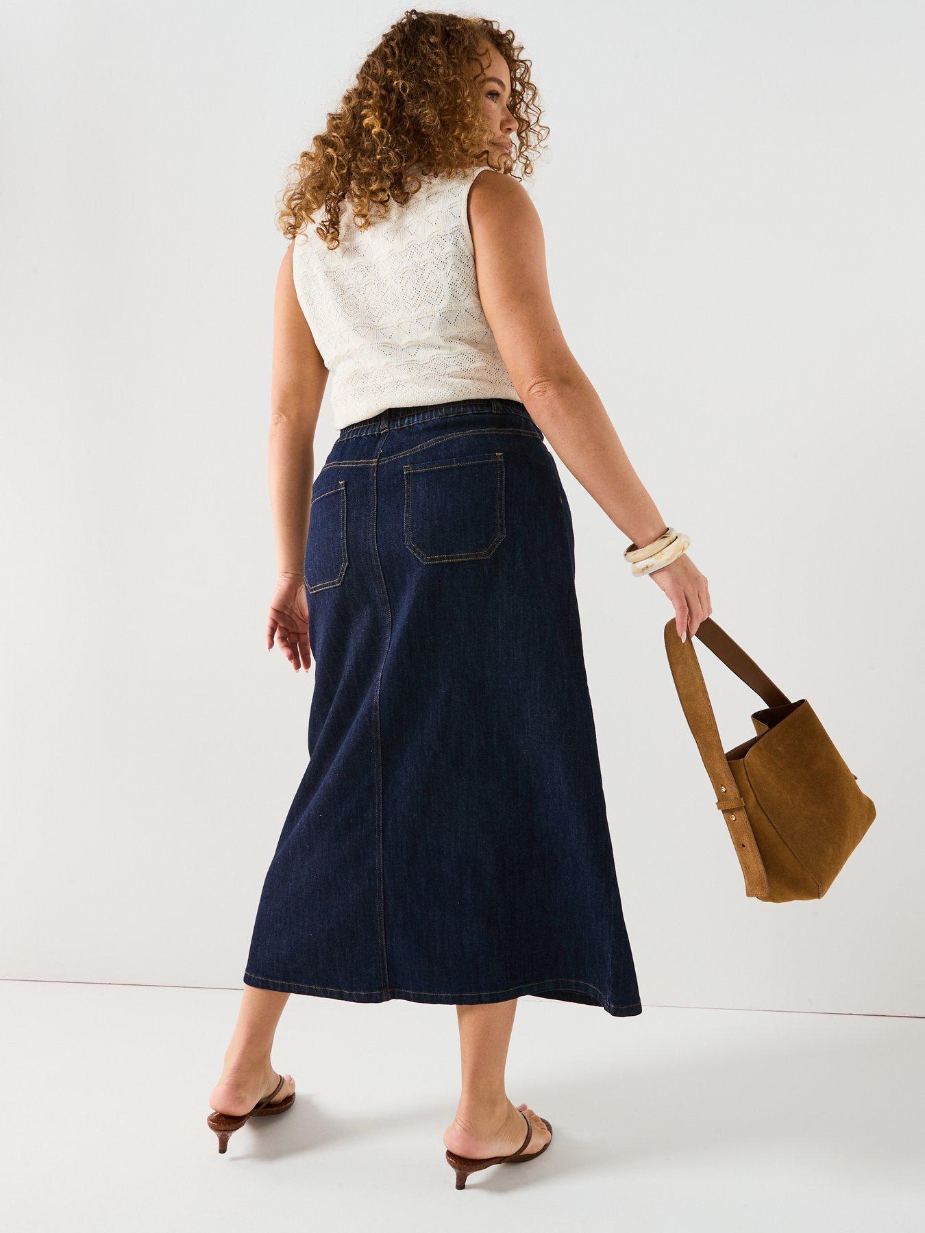 v-by-very-curve-elasticated-waist-a-line-denim-midi-skirt-dark-bluedetail