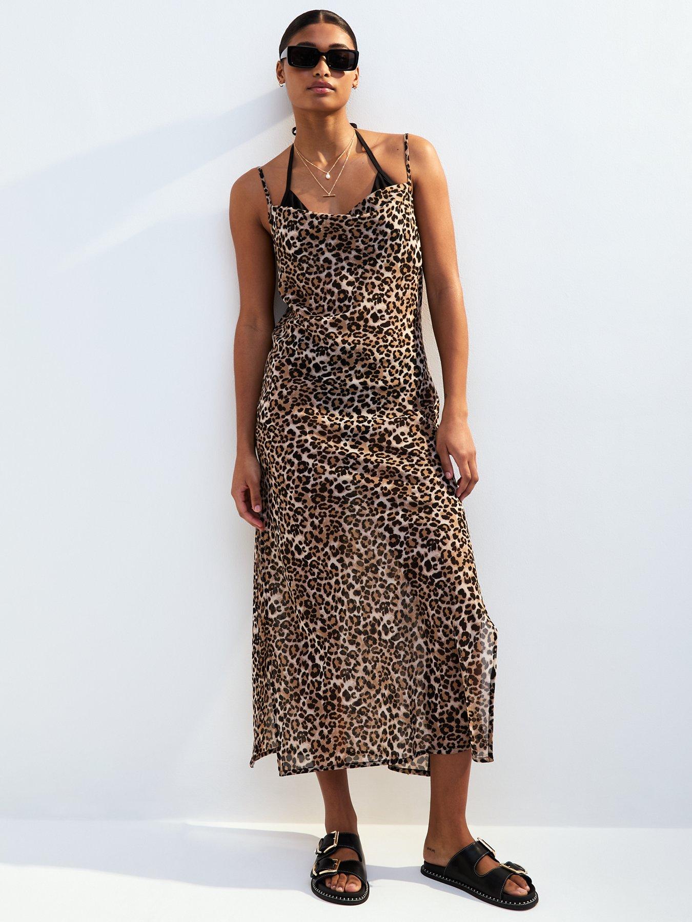 New Look Leopard Print Maxi Dress Cover Up - Brown