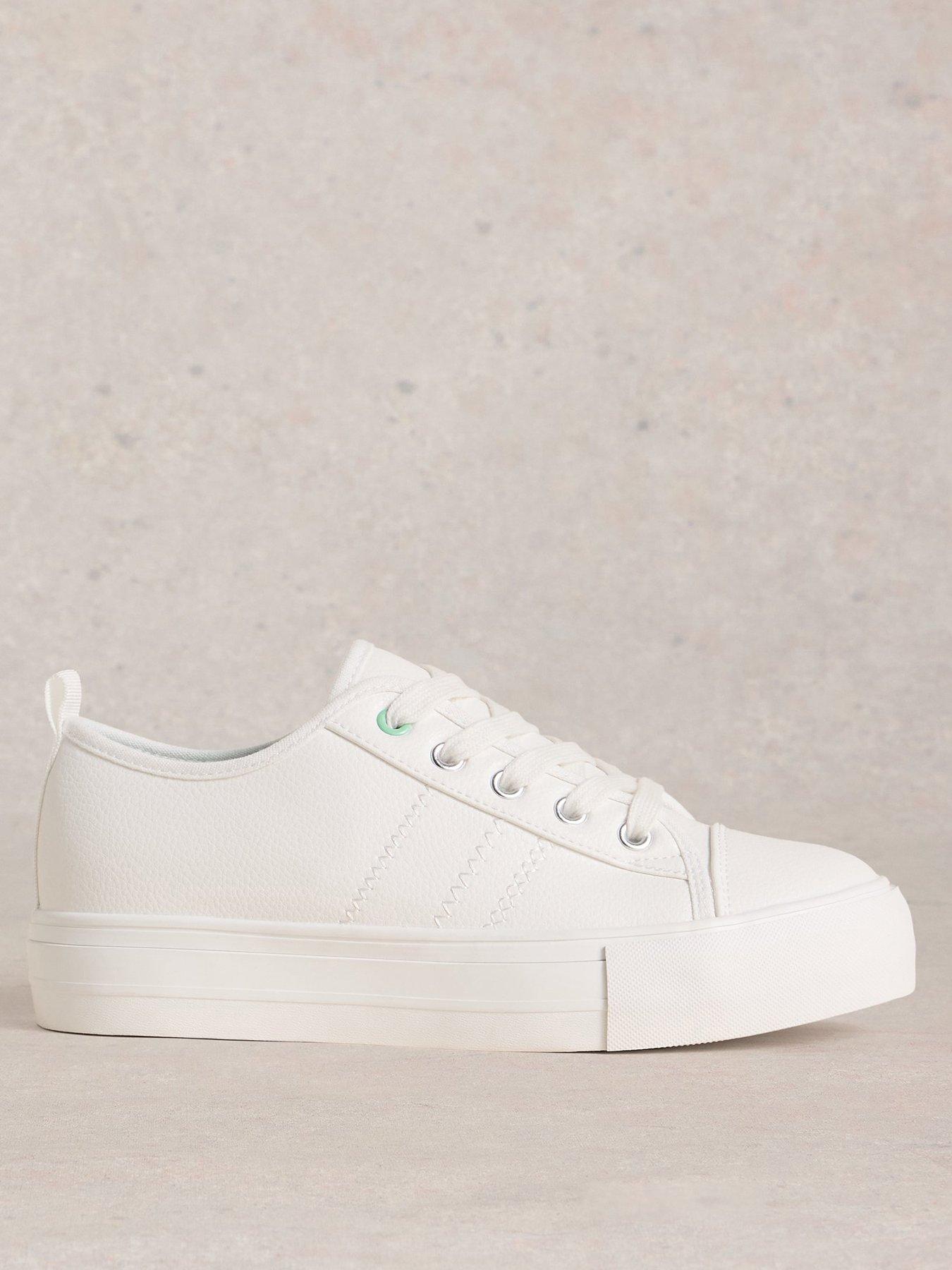 Image 1 of 4 of White Stuff Pippa Flatform Trainer - White