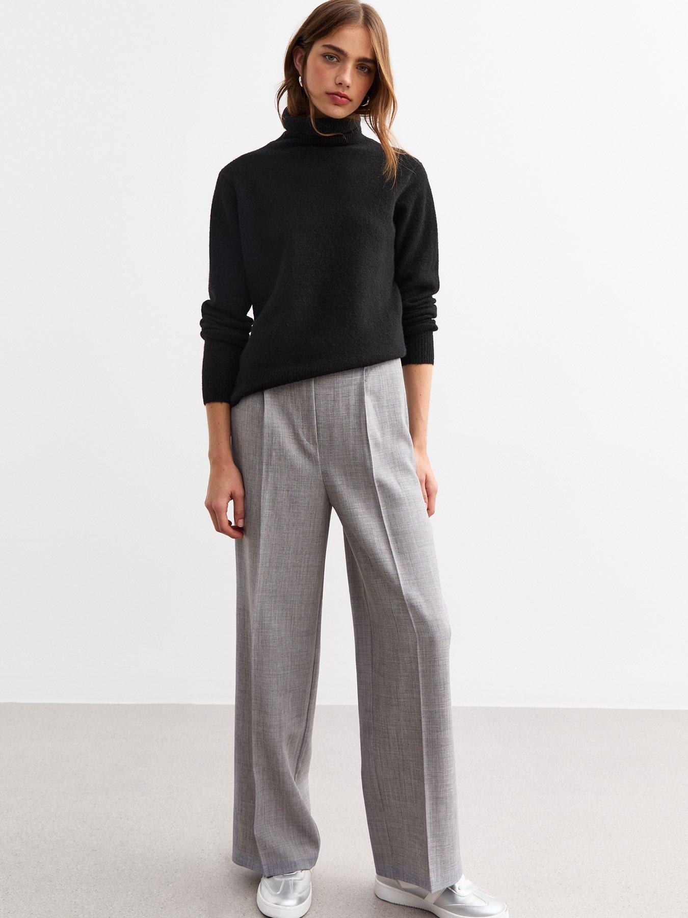 new-look-grey-tailored-wide-leg-trousers