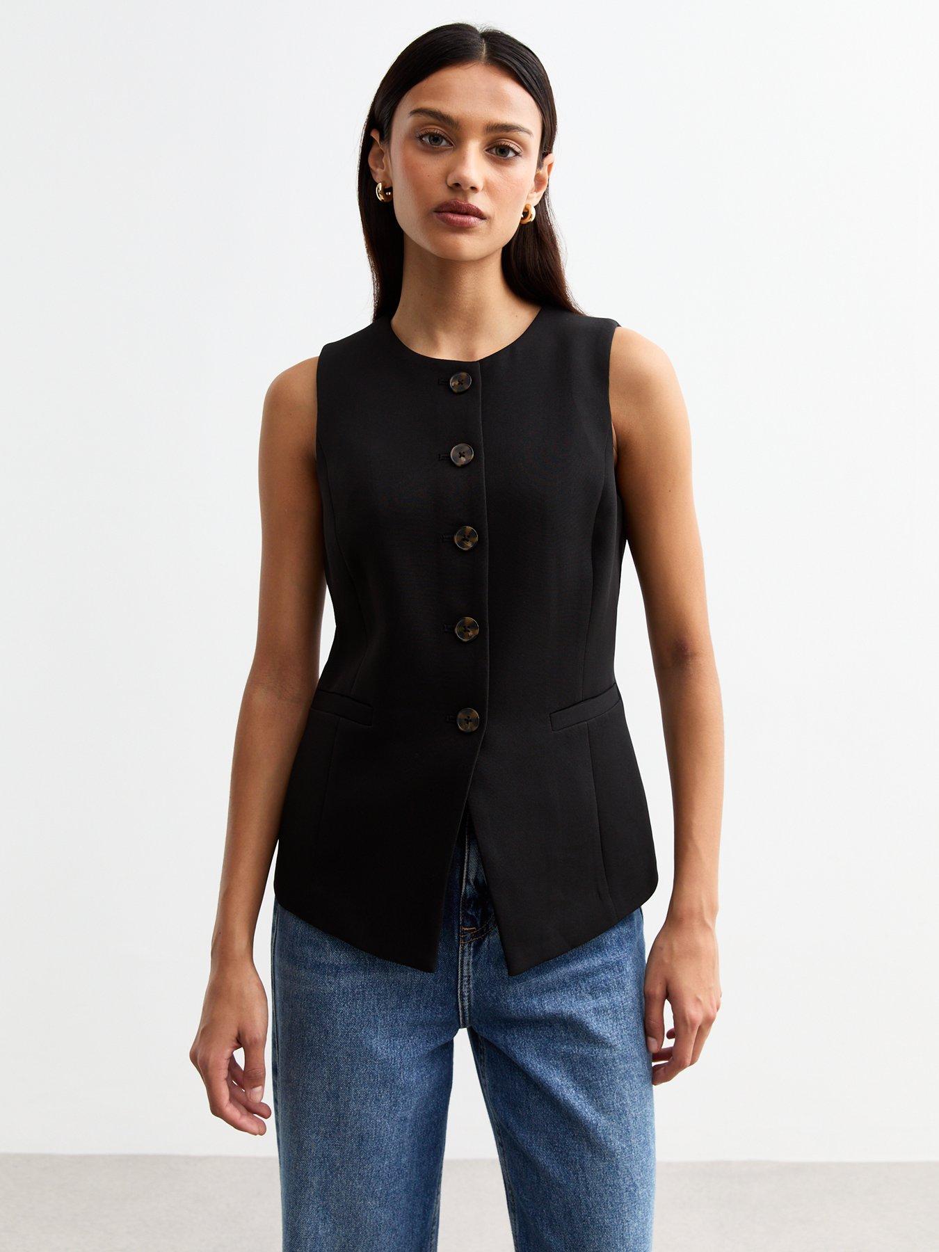 new-look-crew-neck-waistcoat-black