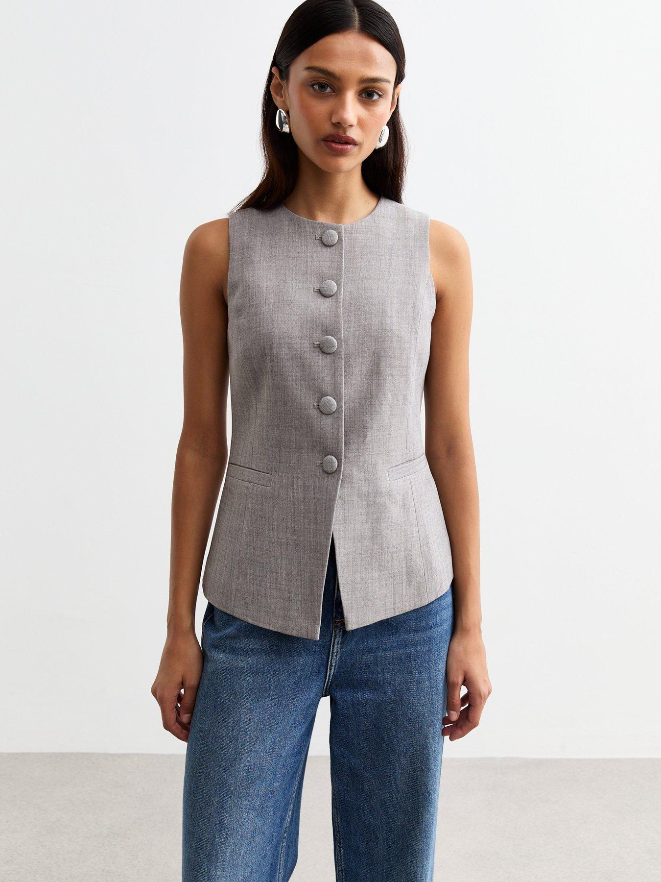 Image 5 of 6 of New Look Grey Crew Neck Waistcoat