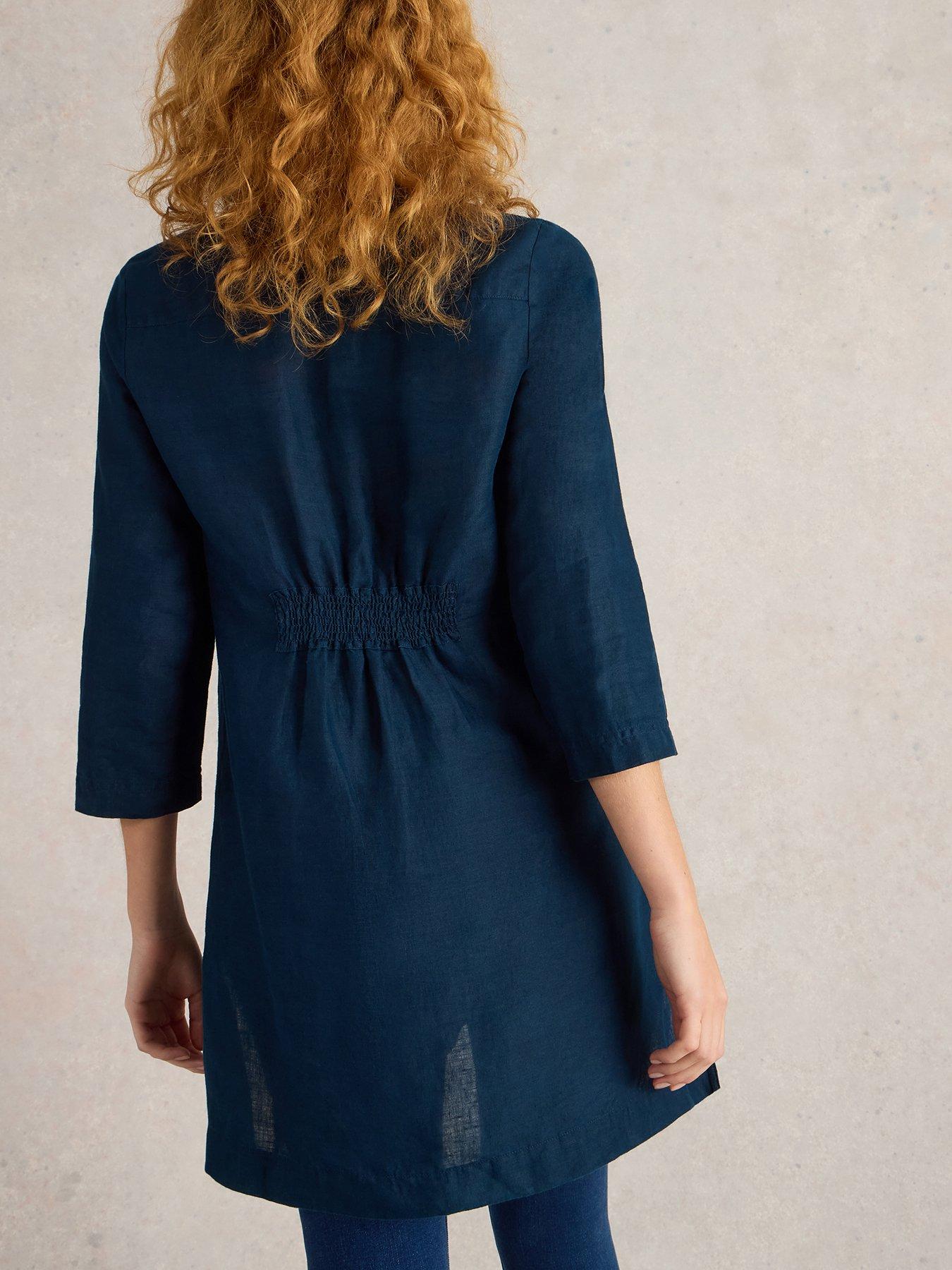 Image 2 of 6 of White Stuff Blake Linen Tunic - Navy