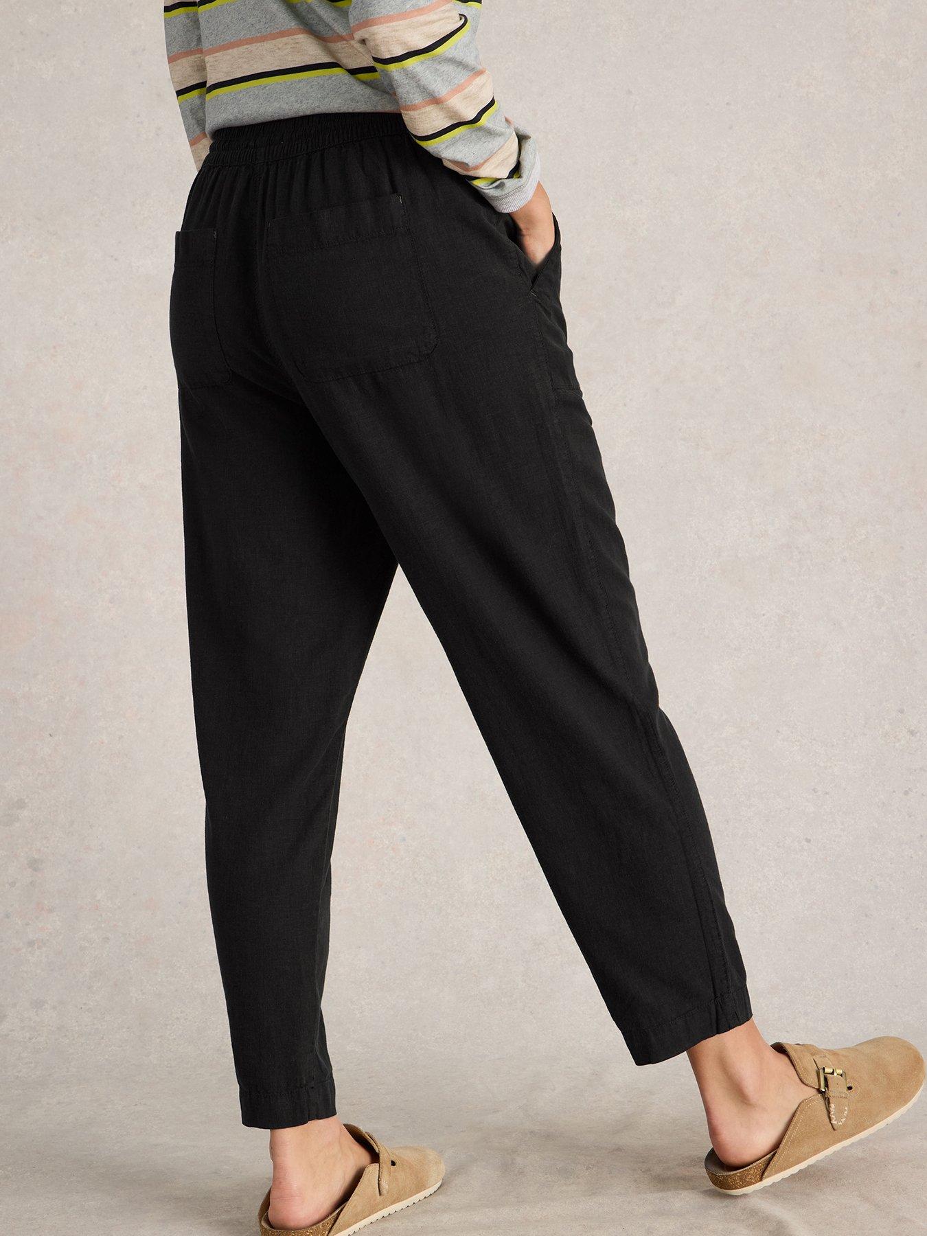 Image 2 of 6 of White Stuff Elle Linen Blend Trouser - Black