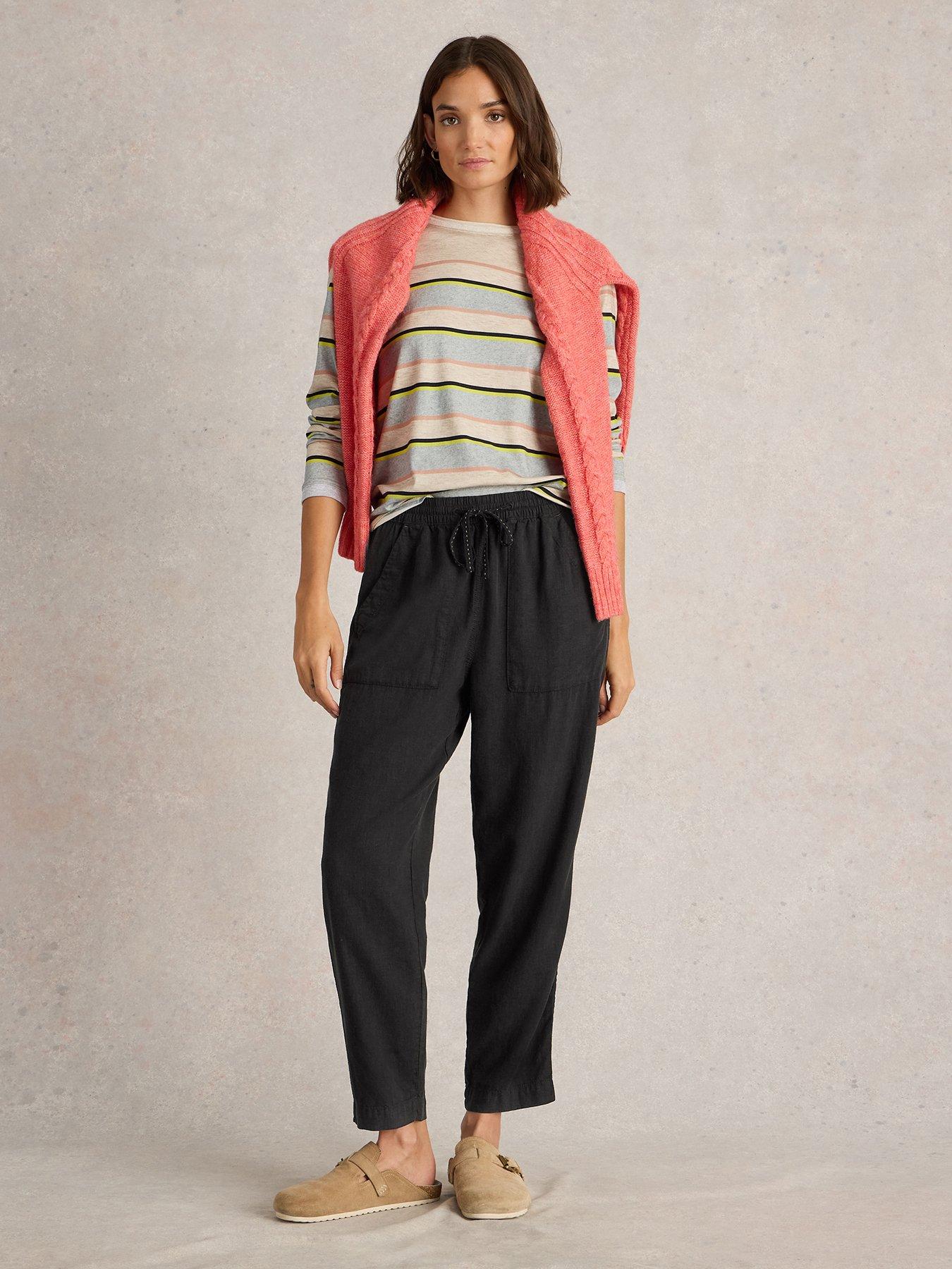 Image 3 of 6 of White Stuff Elle Linen Blend Trouser - Black