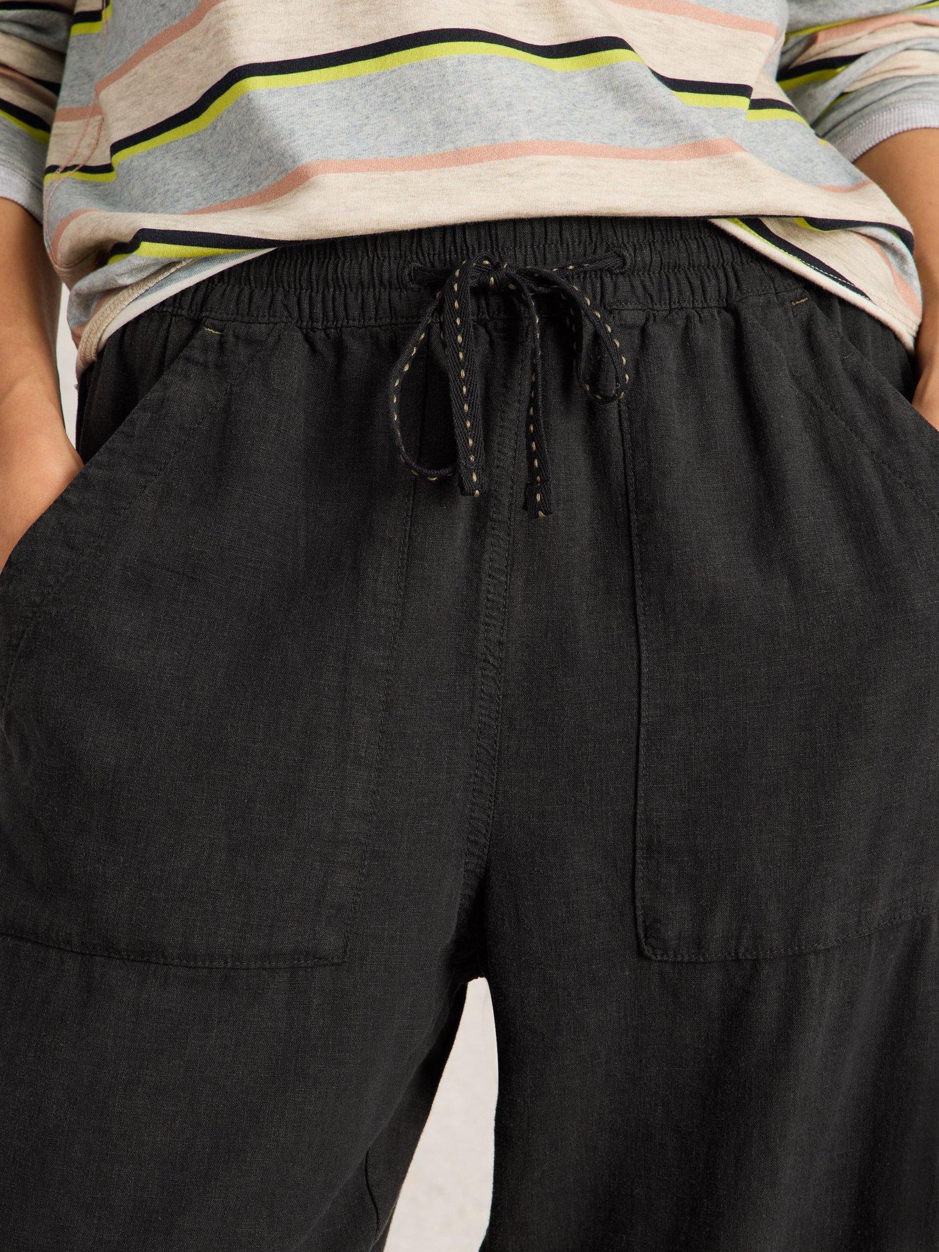 Image 4 of 6 of White Stuff Elle Linen Blend Trouser - Black